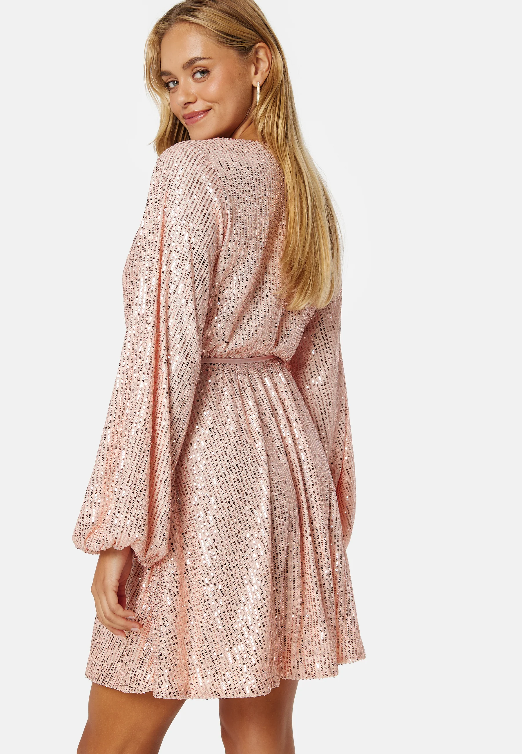 Sequin Balloon Sleeve Dress - Image 5