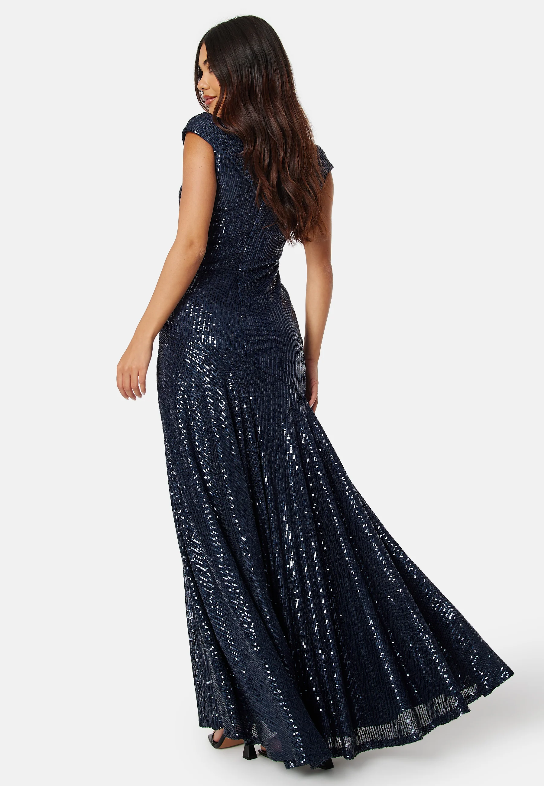 Sequin Bardot Pleat Maxi With Split - Image 2
