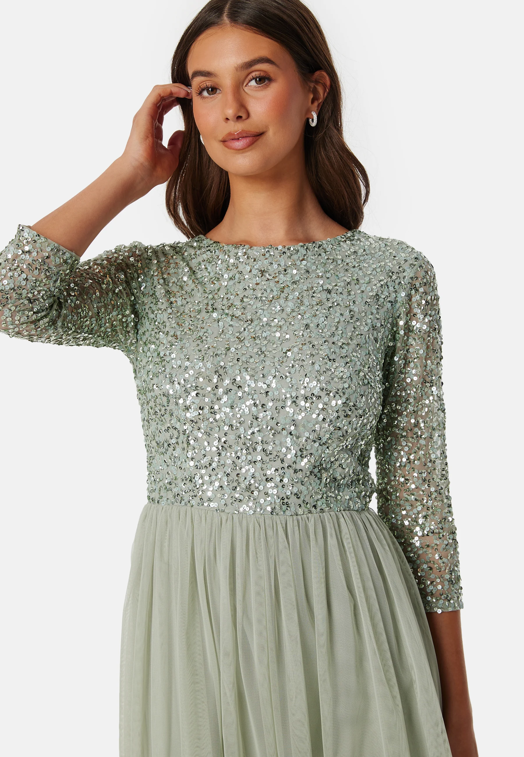 Sequin Bodice Mid Dress - Image 3