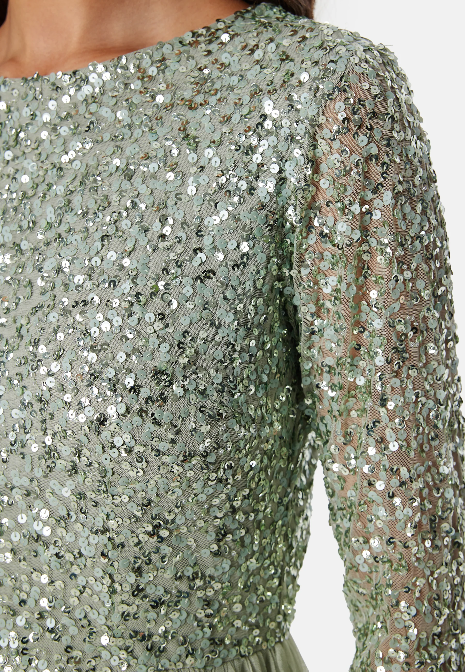 Sequin Bodice Mid Dress - Image 4