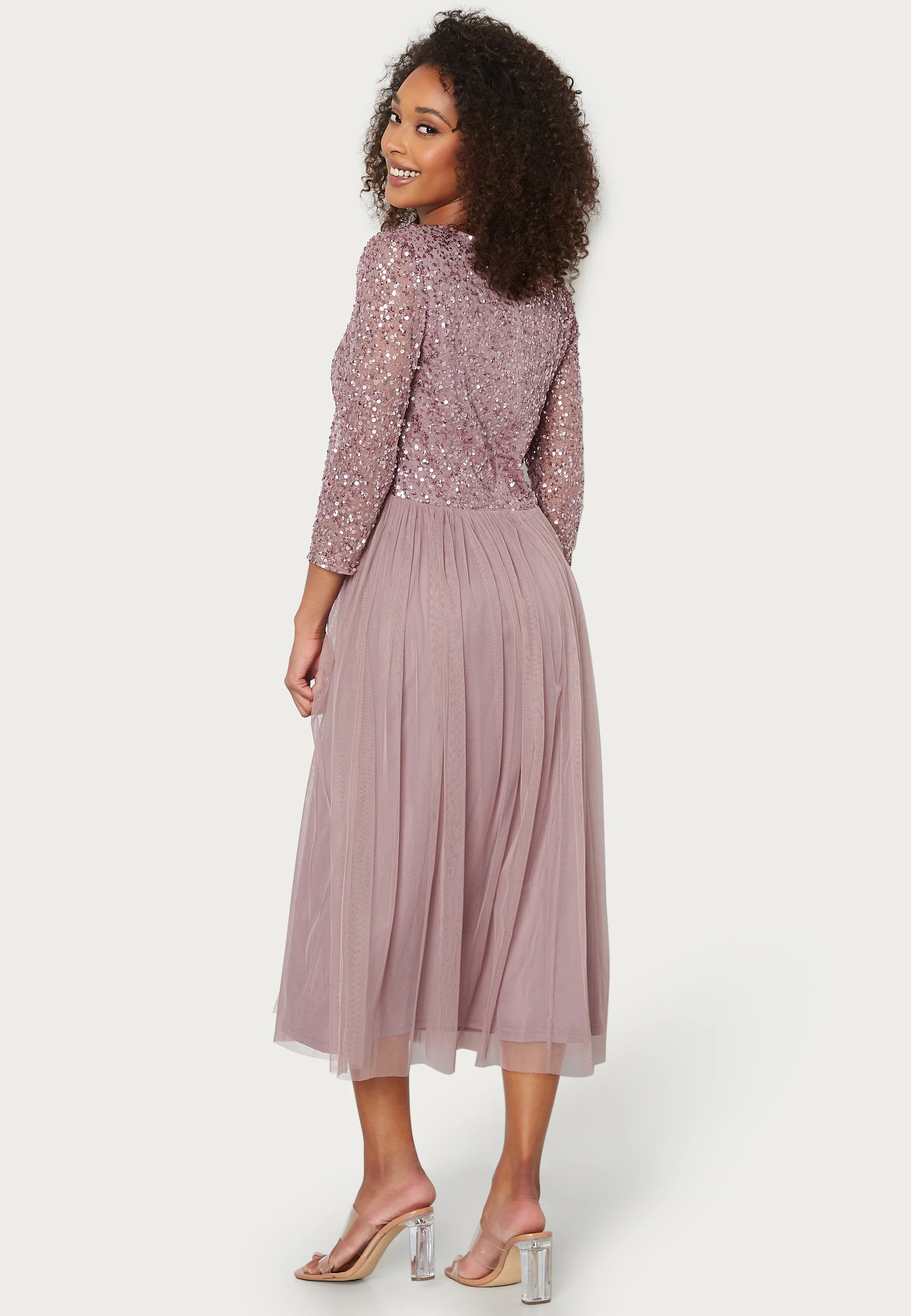 Sequin Bodice Mid Dress - Image 4