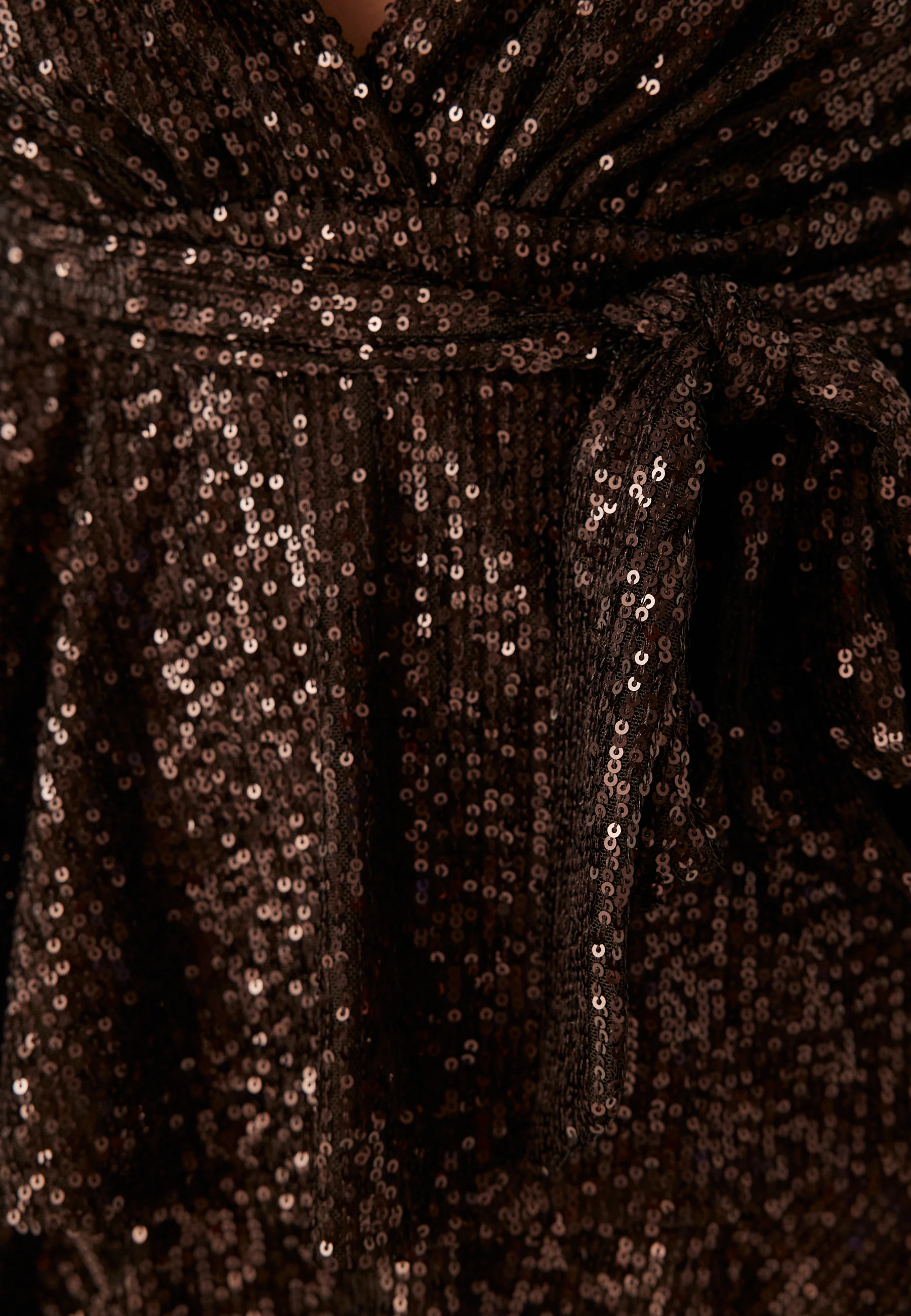Sequin Deep V Ruffle Skater Dress - Image 4