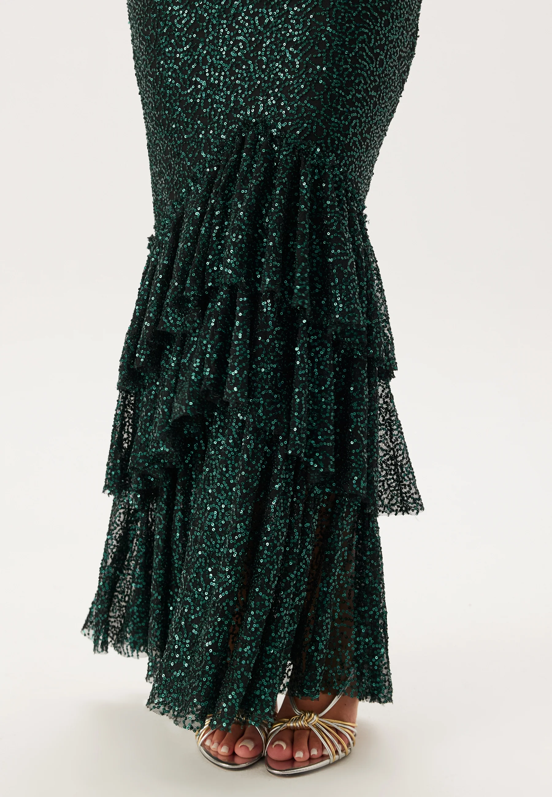 Sequin Tiered Hem Maxi Dress - Image 4