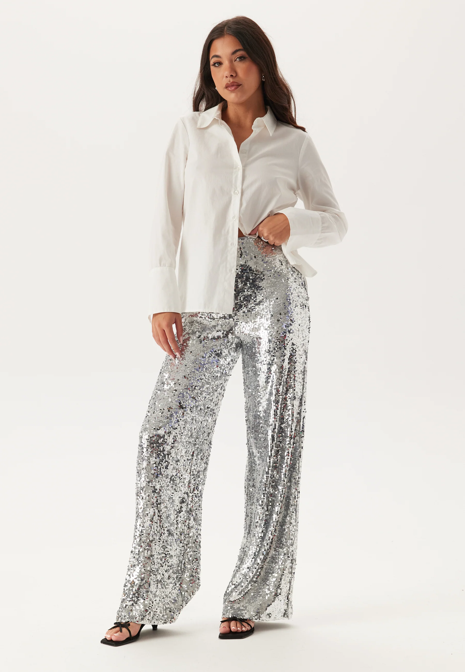 Sequin Wide Trousers - Image 2