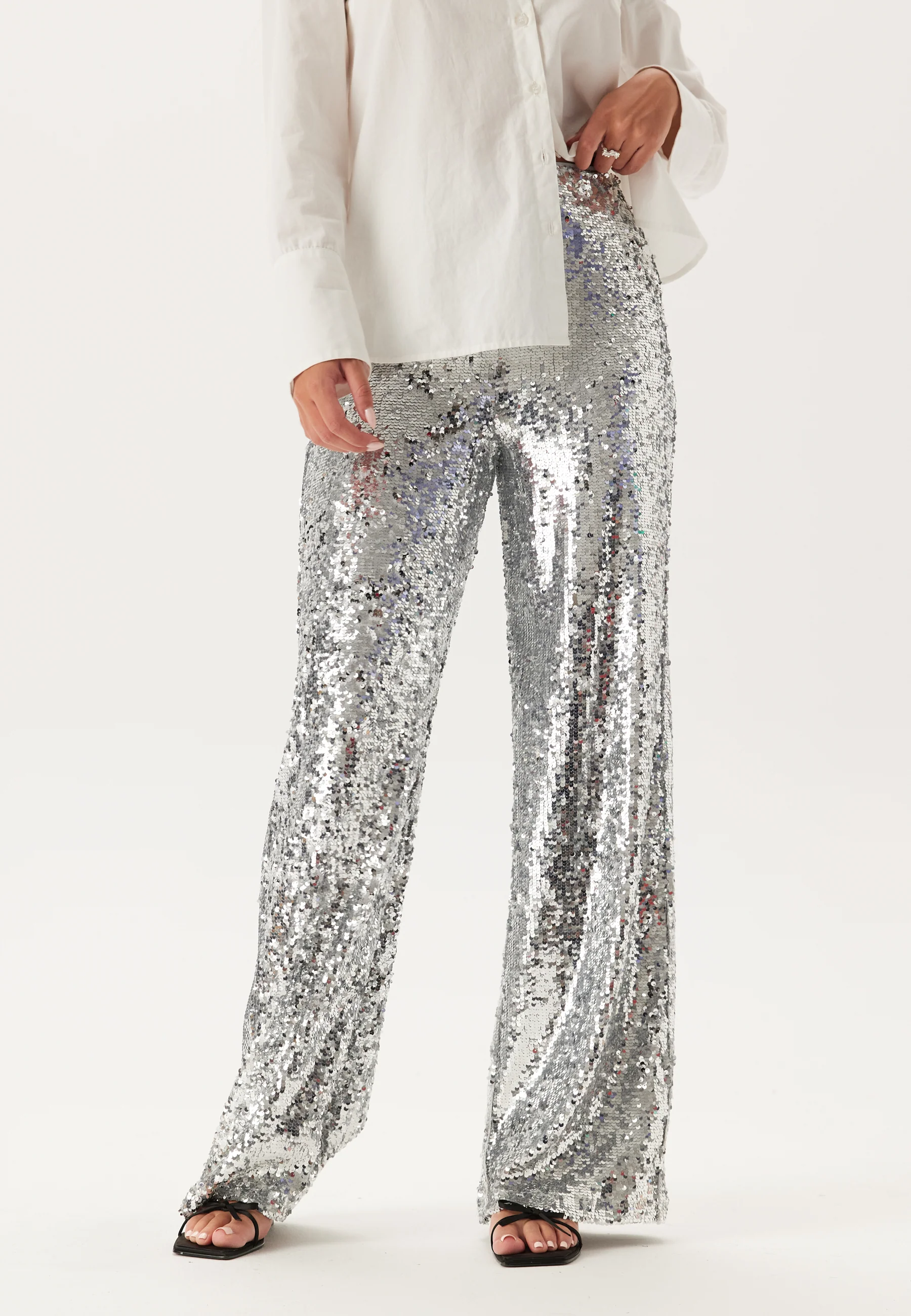 Sequin Wide Trousers - Image 3