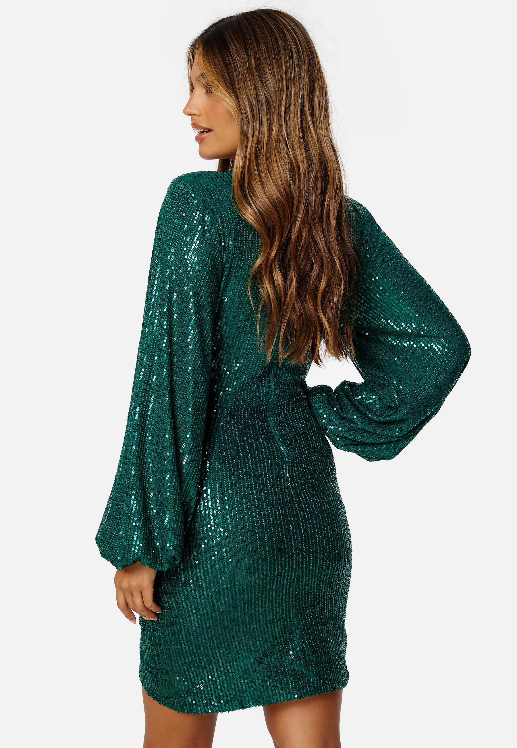 Sequin Wrap Dress - Image 3