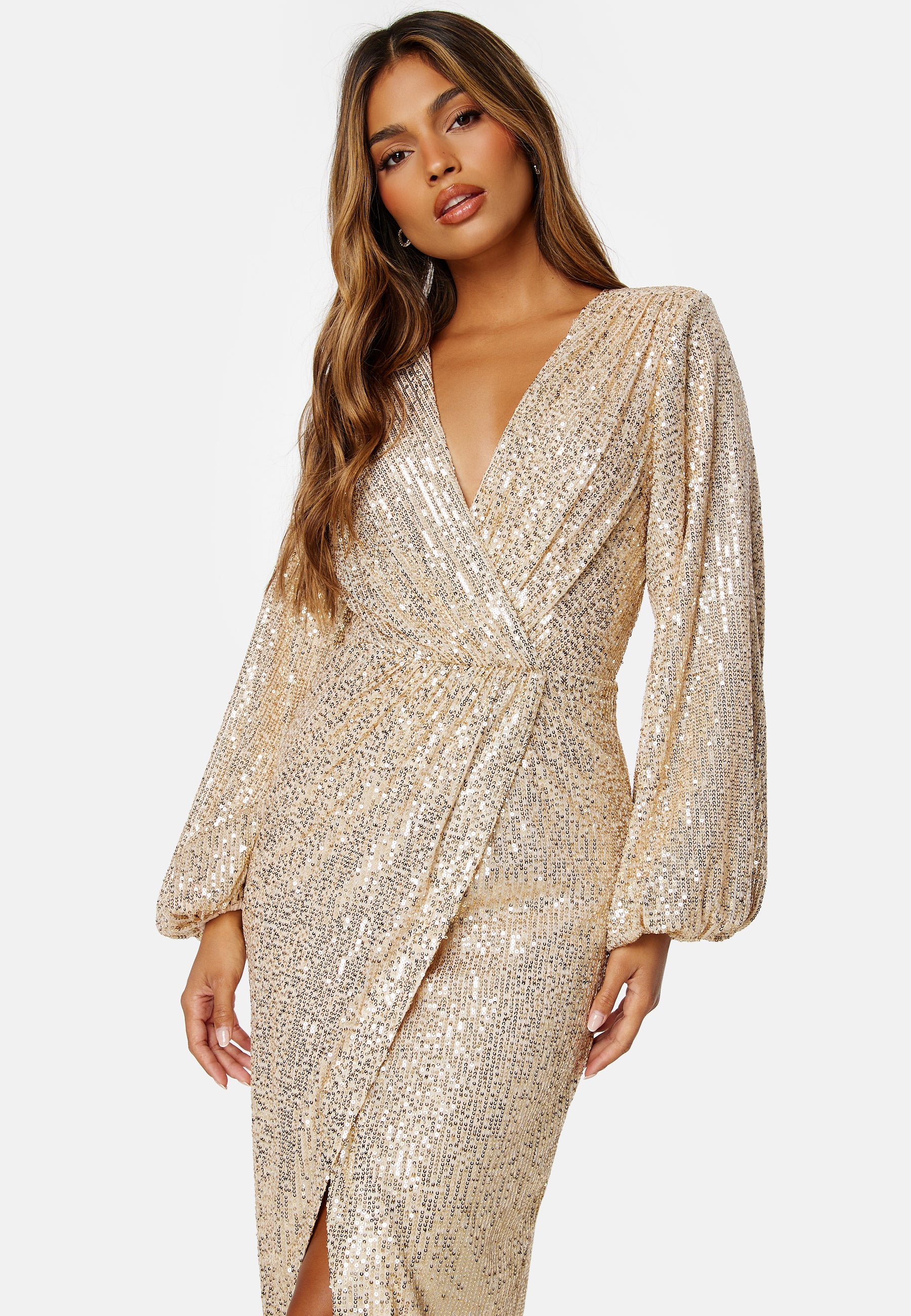 Sequin Wrap Gown - Image 3