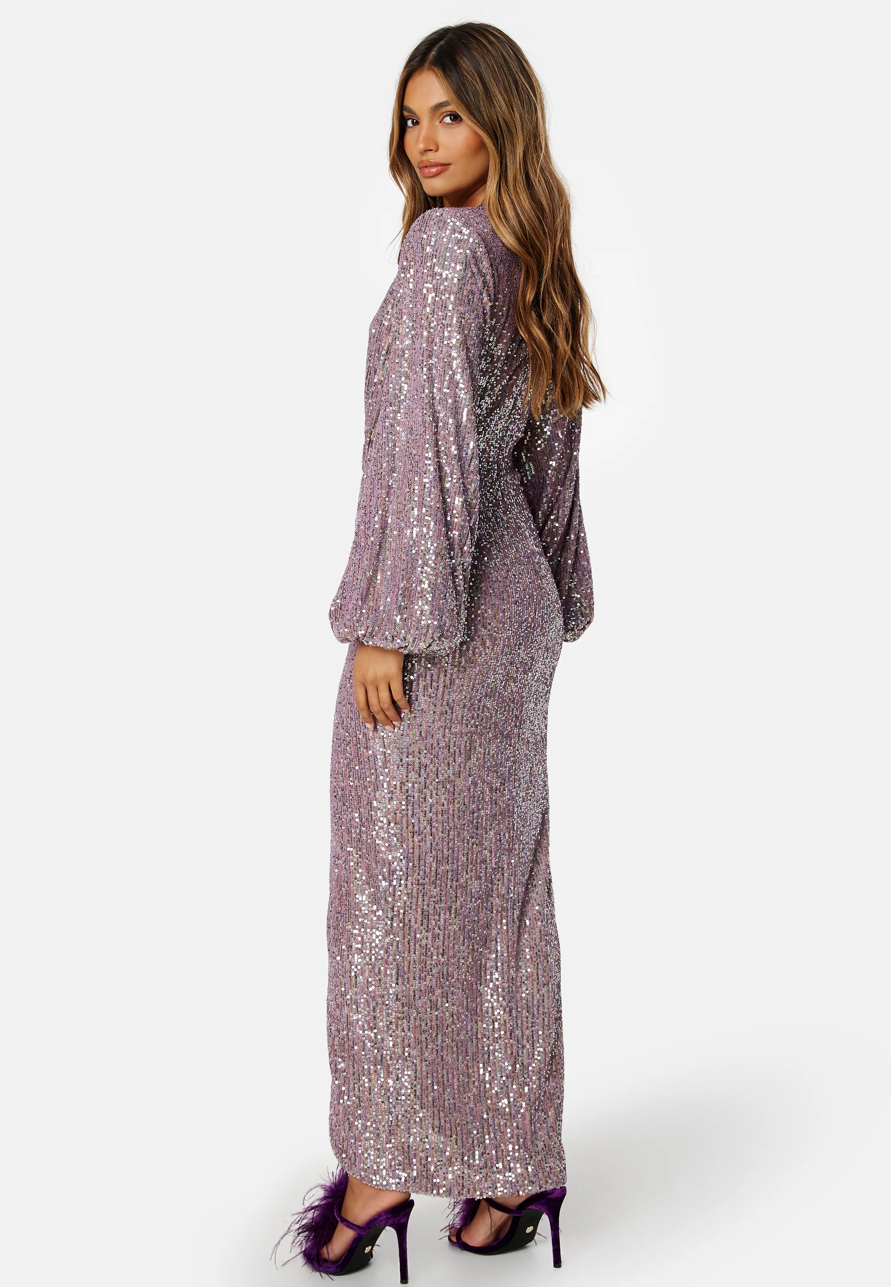 Sequin Wrap Gown - Image 3