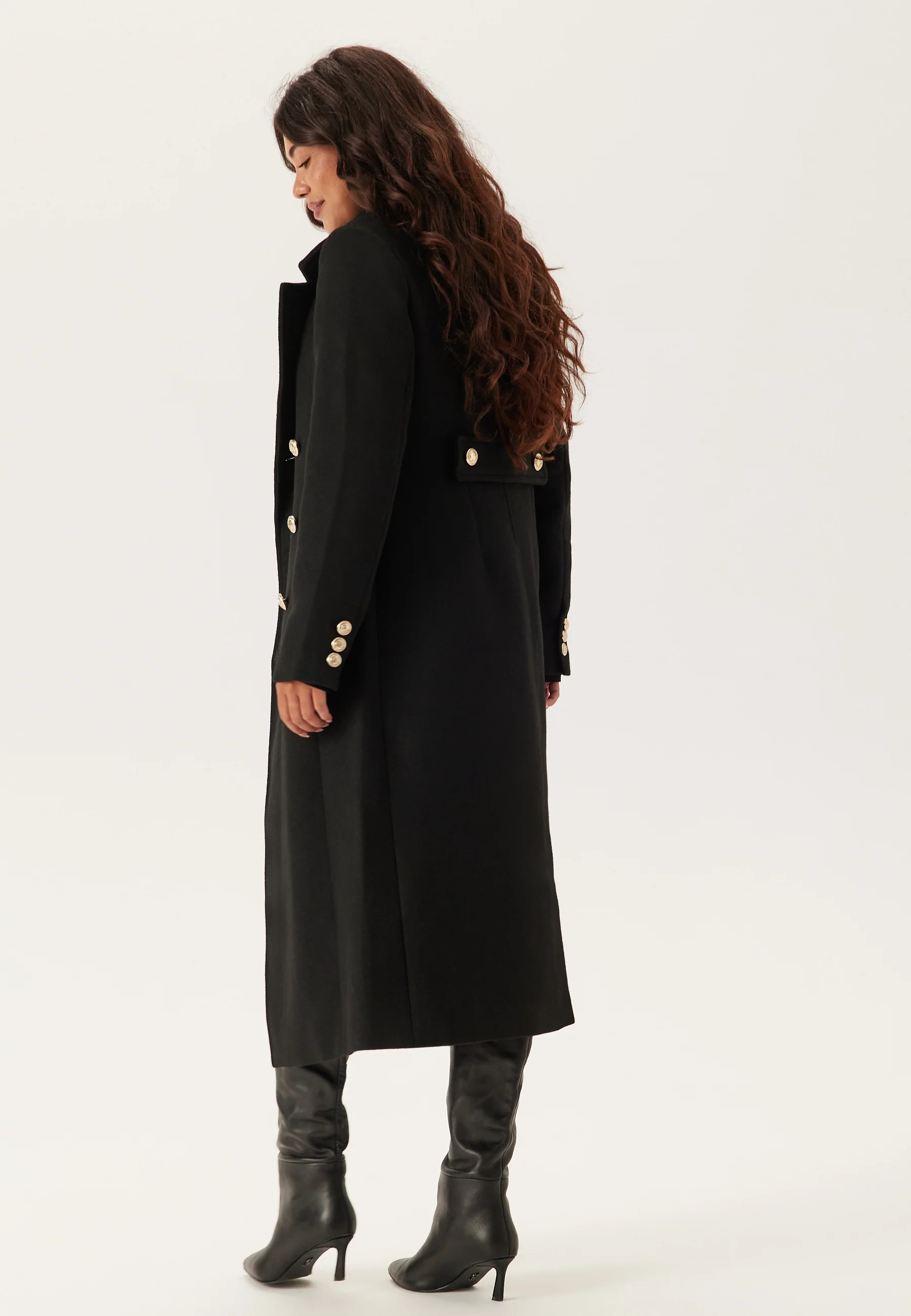 Shaped Wool Blend Coat - Image 3