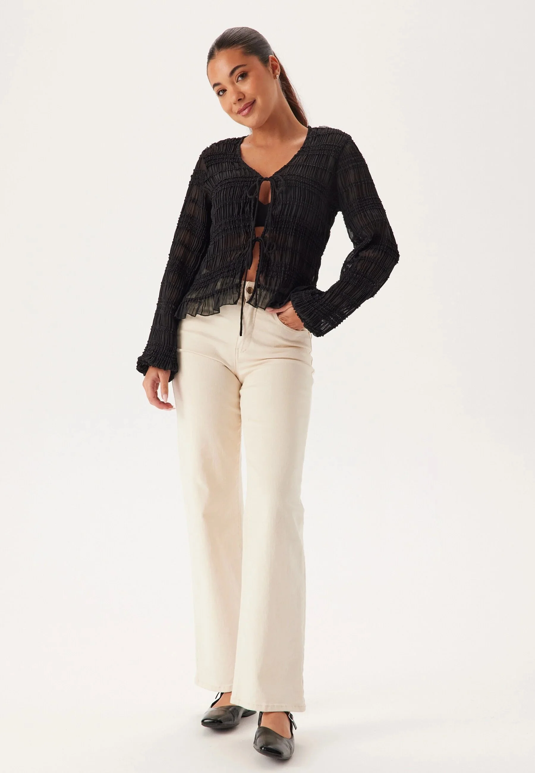 Sheer Tie Blouse - Image 5