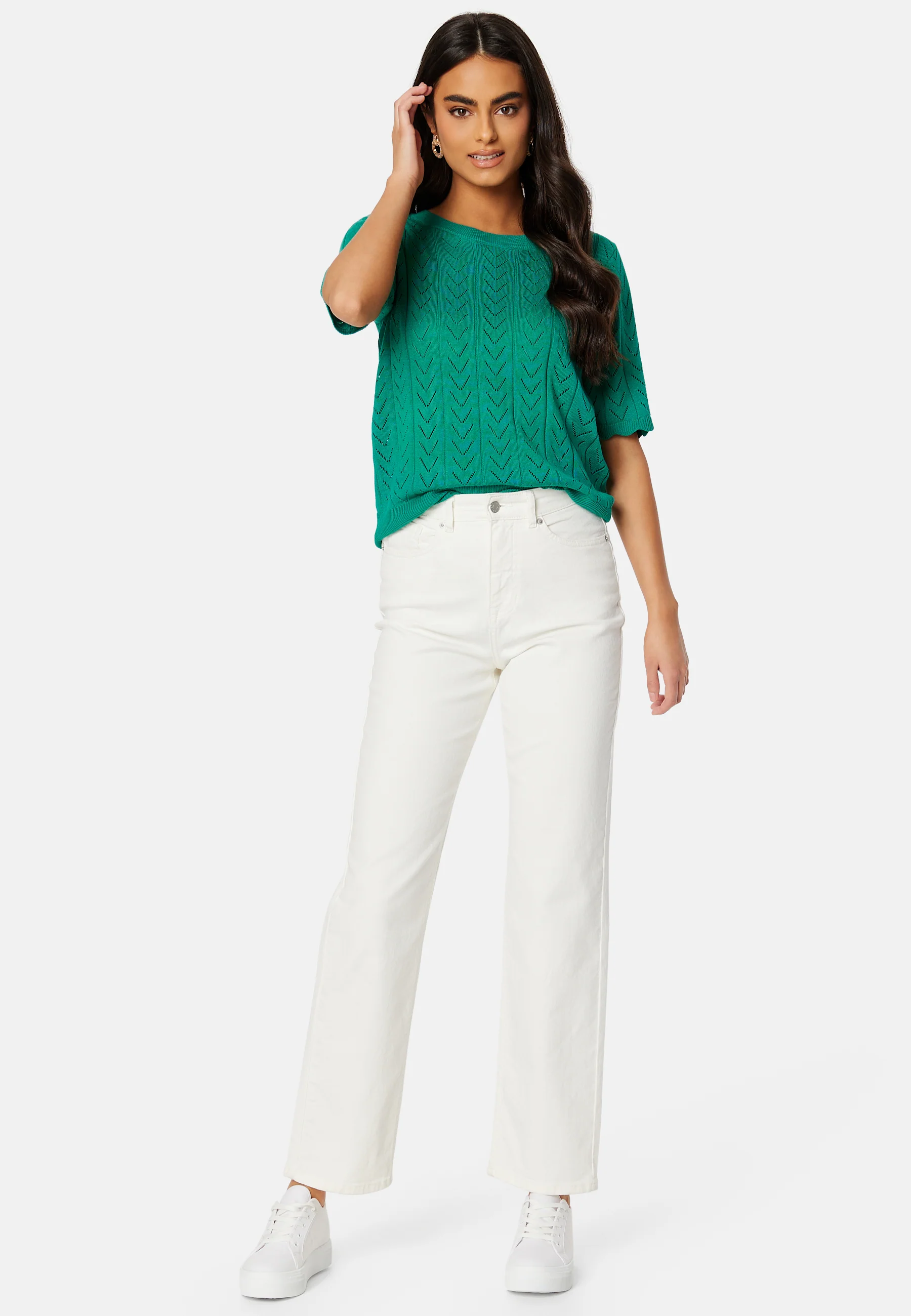 Shelley O-Neck 2/4 Knit Top - Image 2