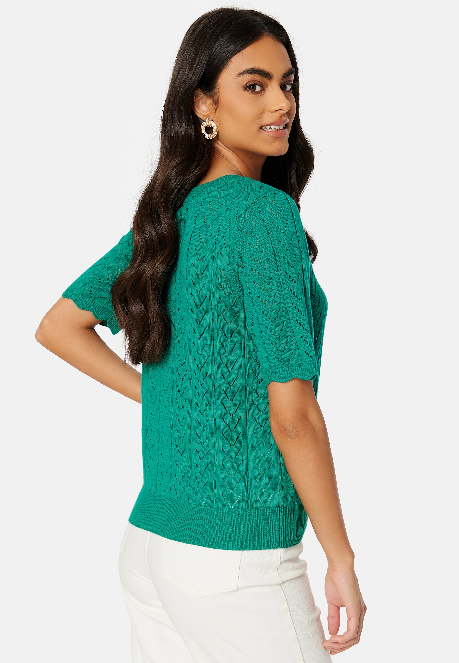 Shelley O-Neck 2/4 Knit Top - Image 3