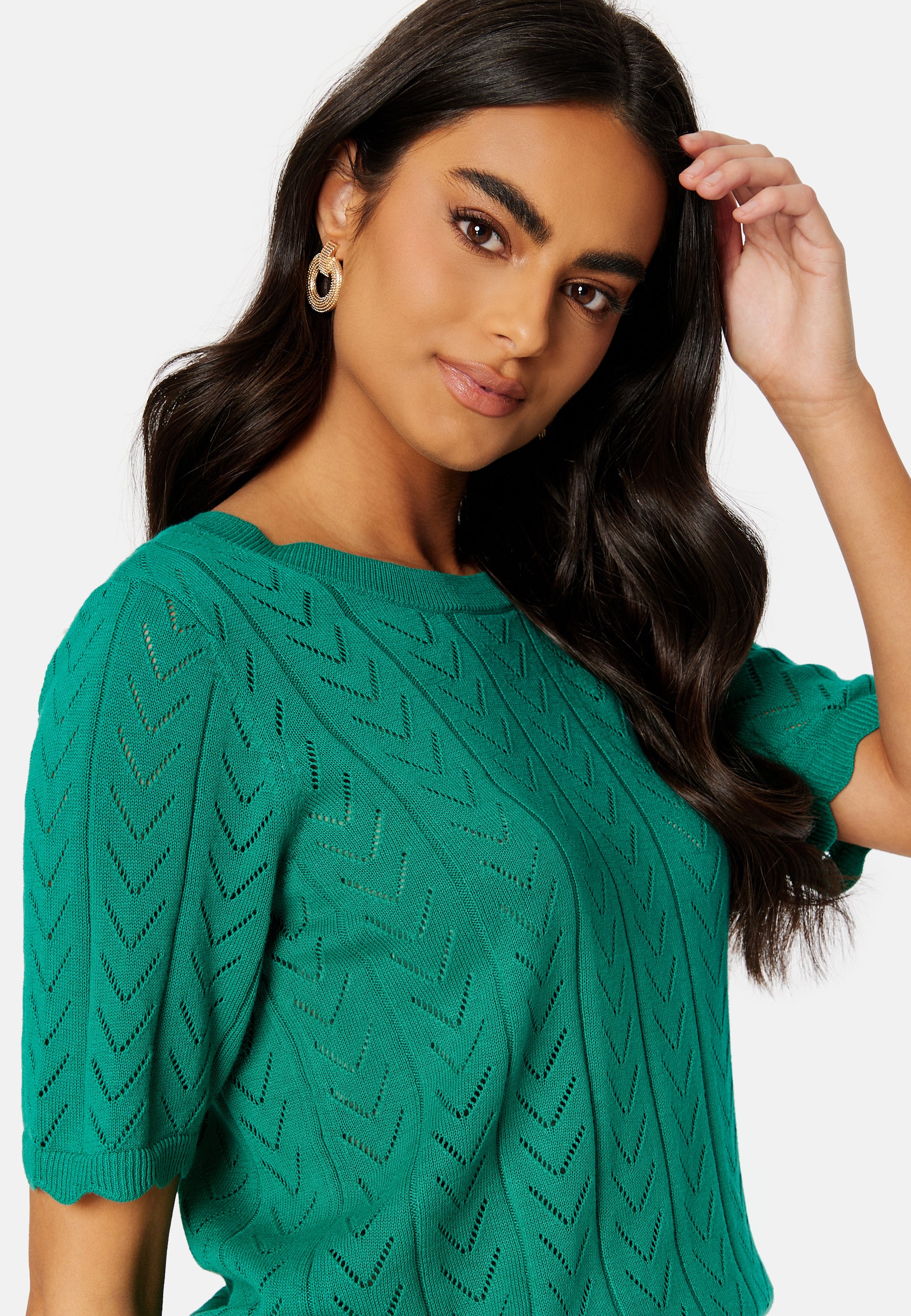 Shelley O-Neck 2/4 Knit Top - Image 4