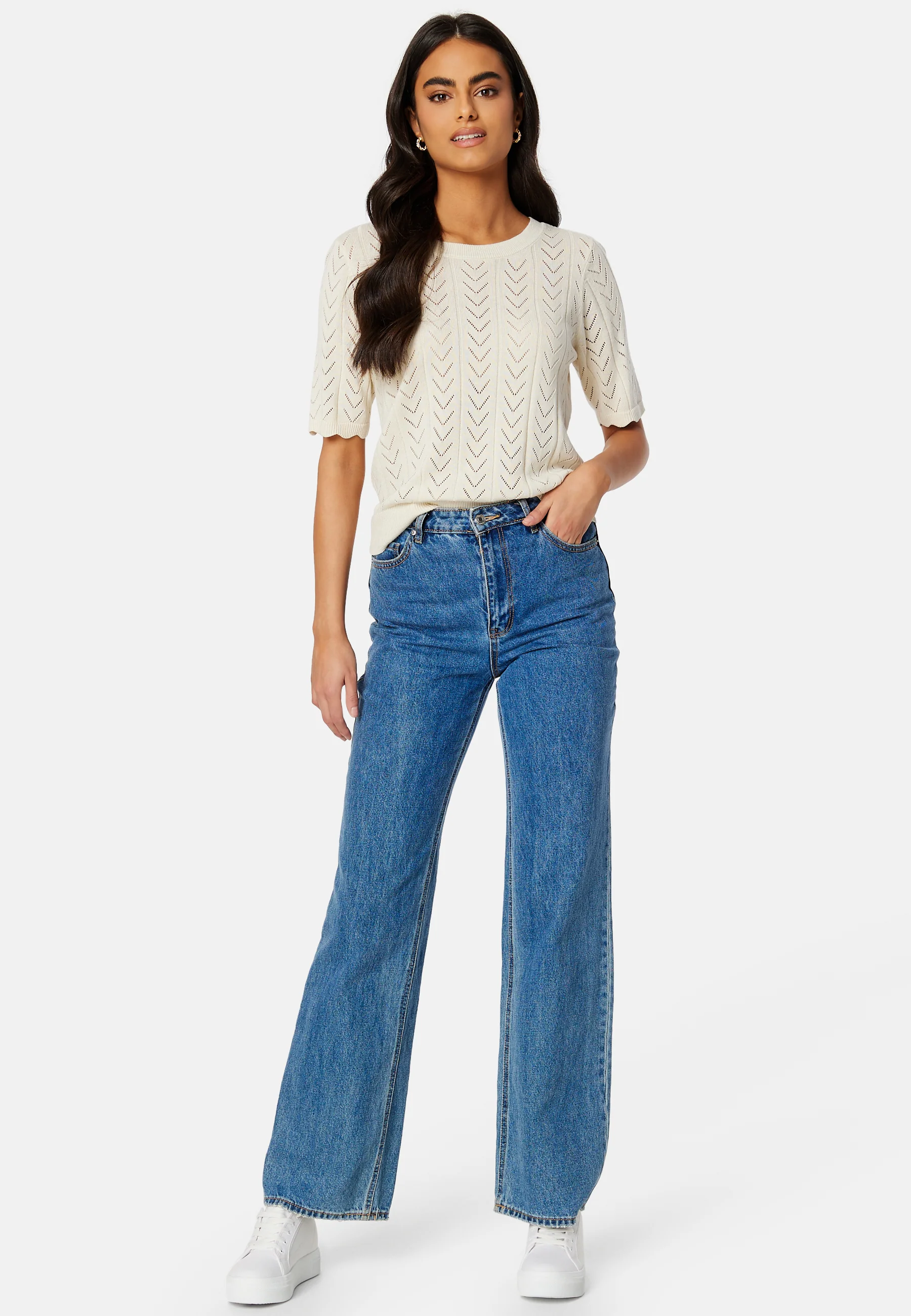 Shelley O-Neck 2/4 Knit Top - Image 2