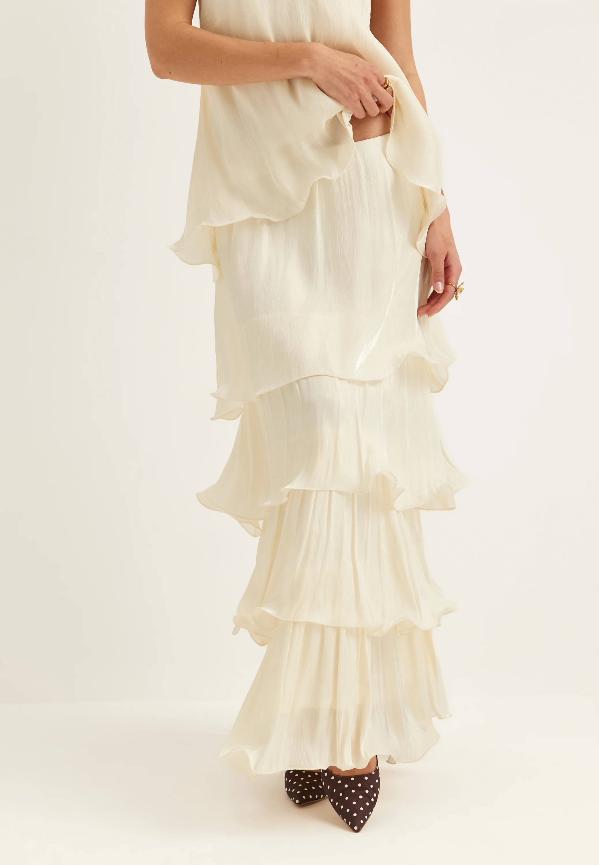 Shimmer Flounce Maxi Skirt - Image 2