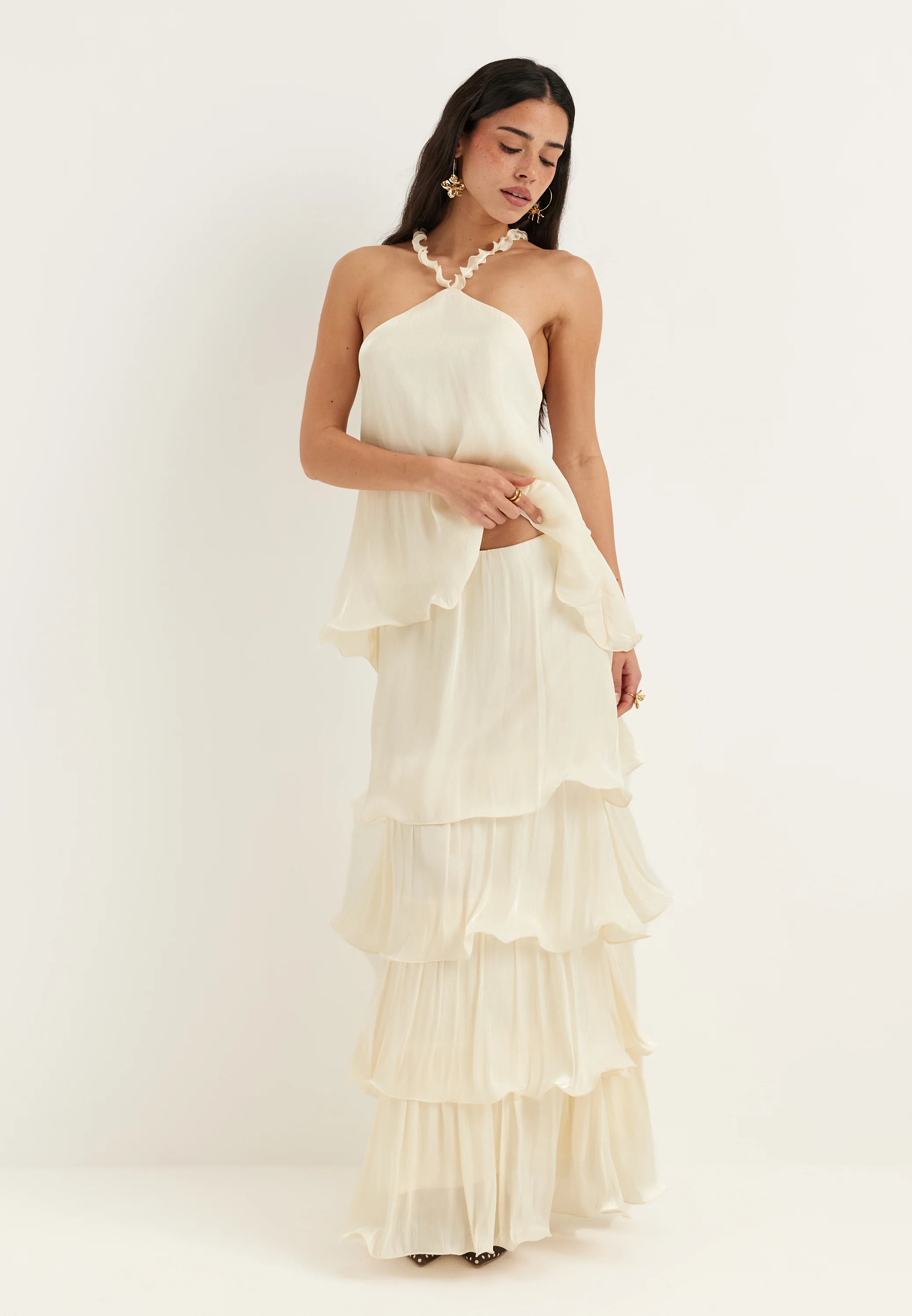 Shimmer Flounce Maxi Skirt - Image 3