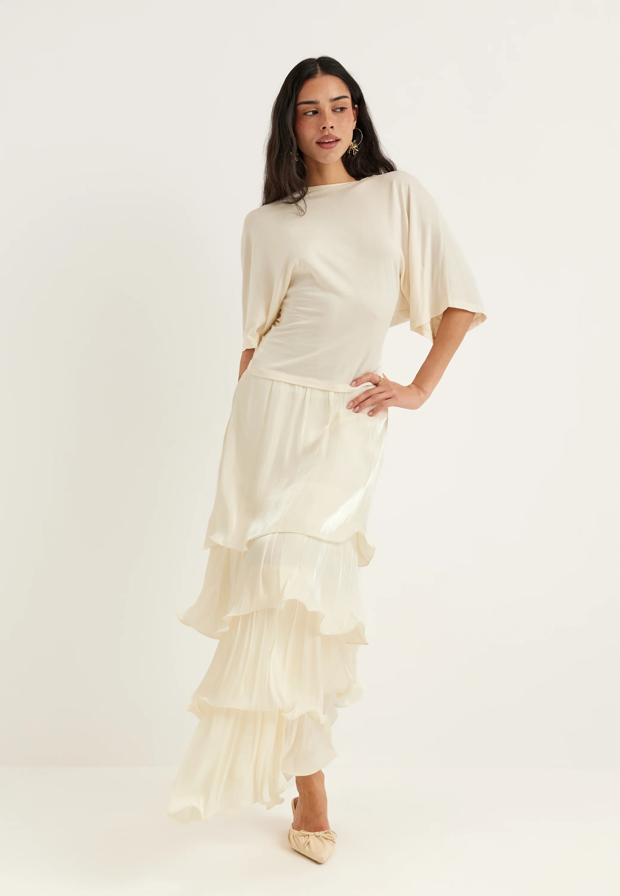 Shimmer Flounce Maxi Skirt - Image 8