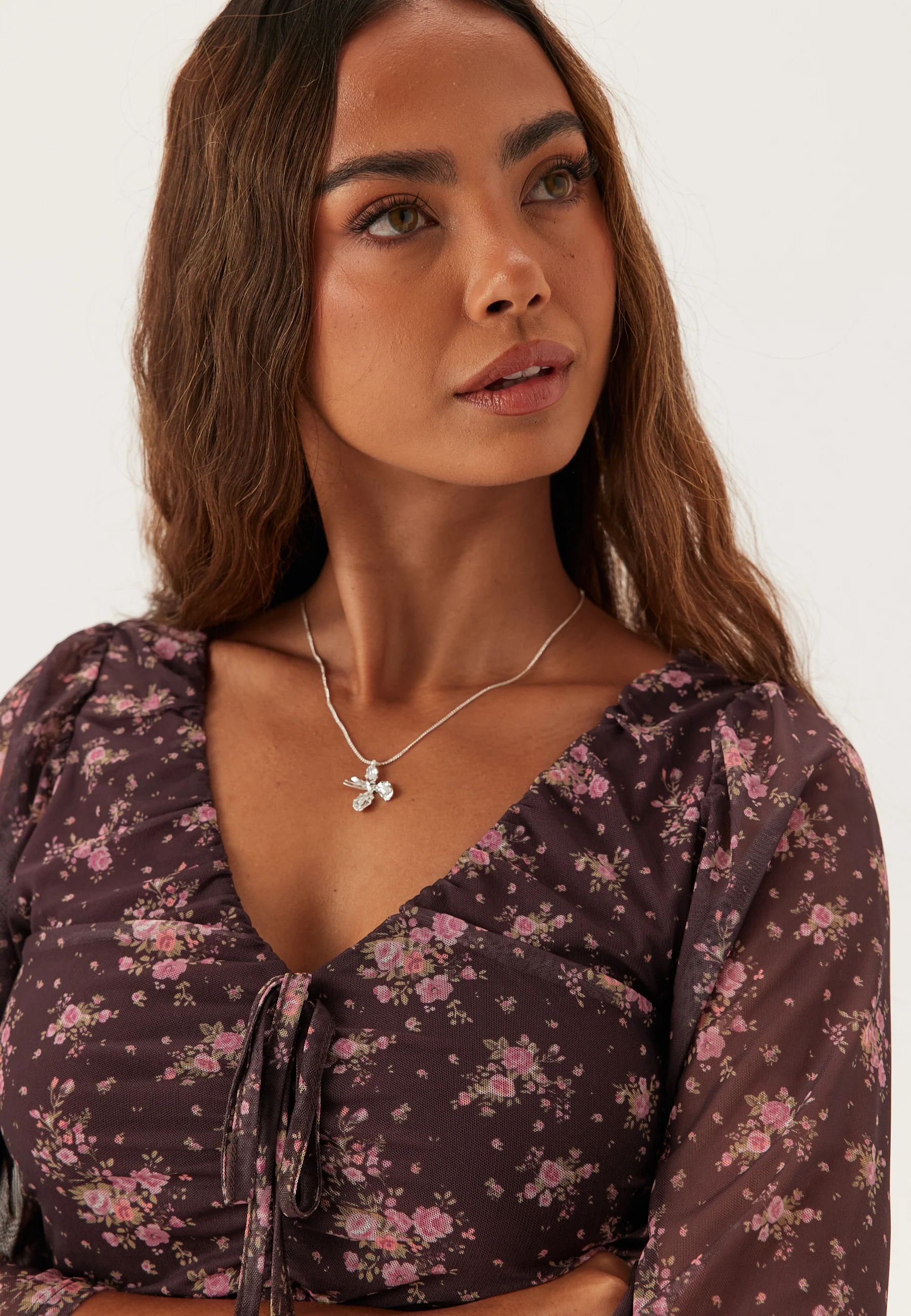 Short Mesh Ruched Dress - Image 5