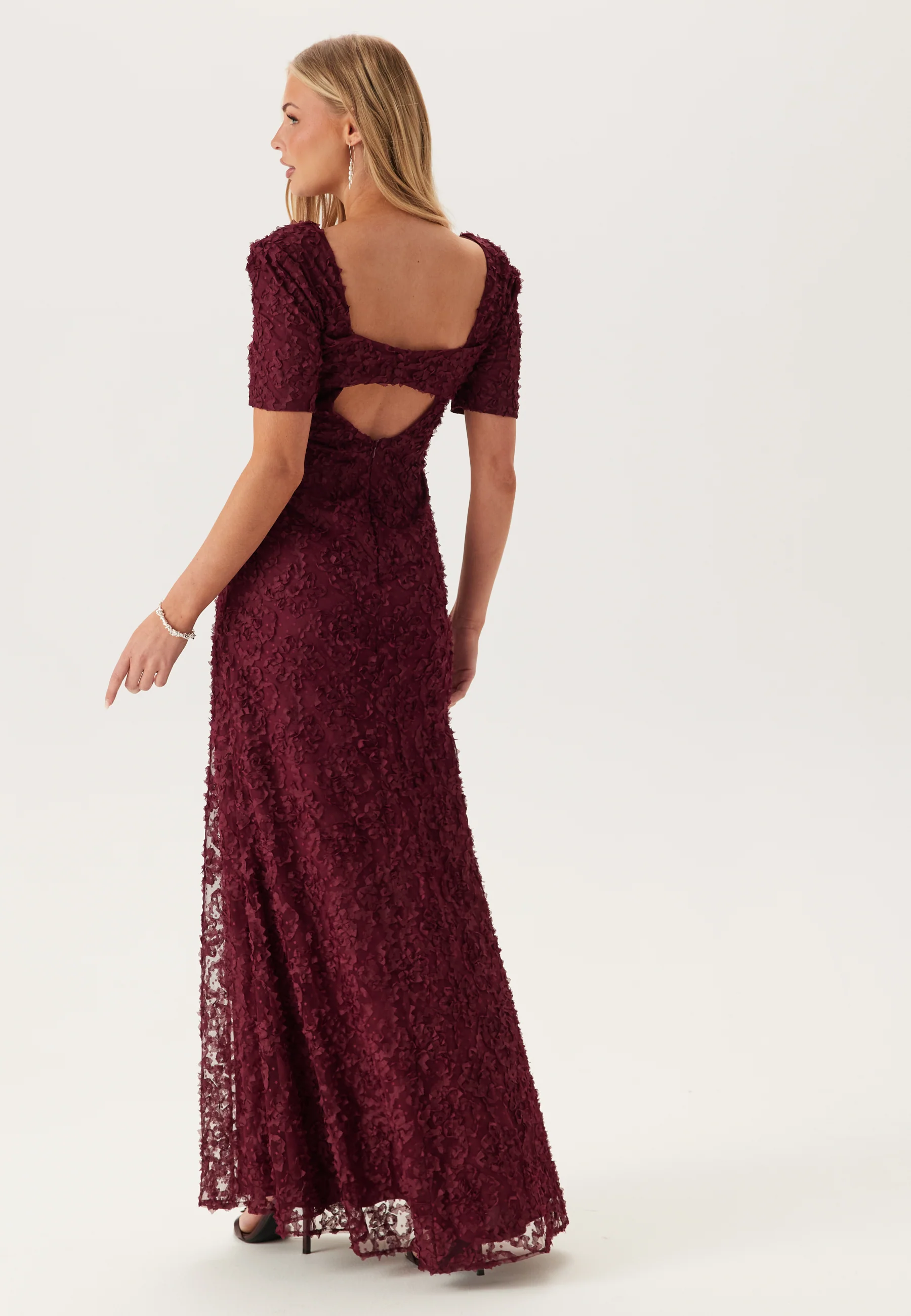 Short Sleeve 3D Floral Gown - Image 2