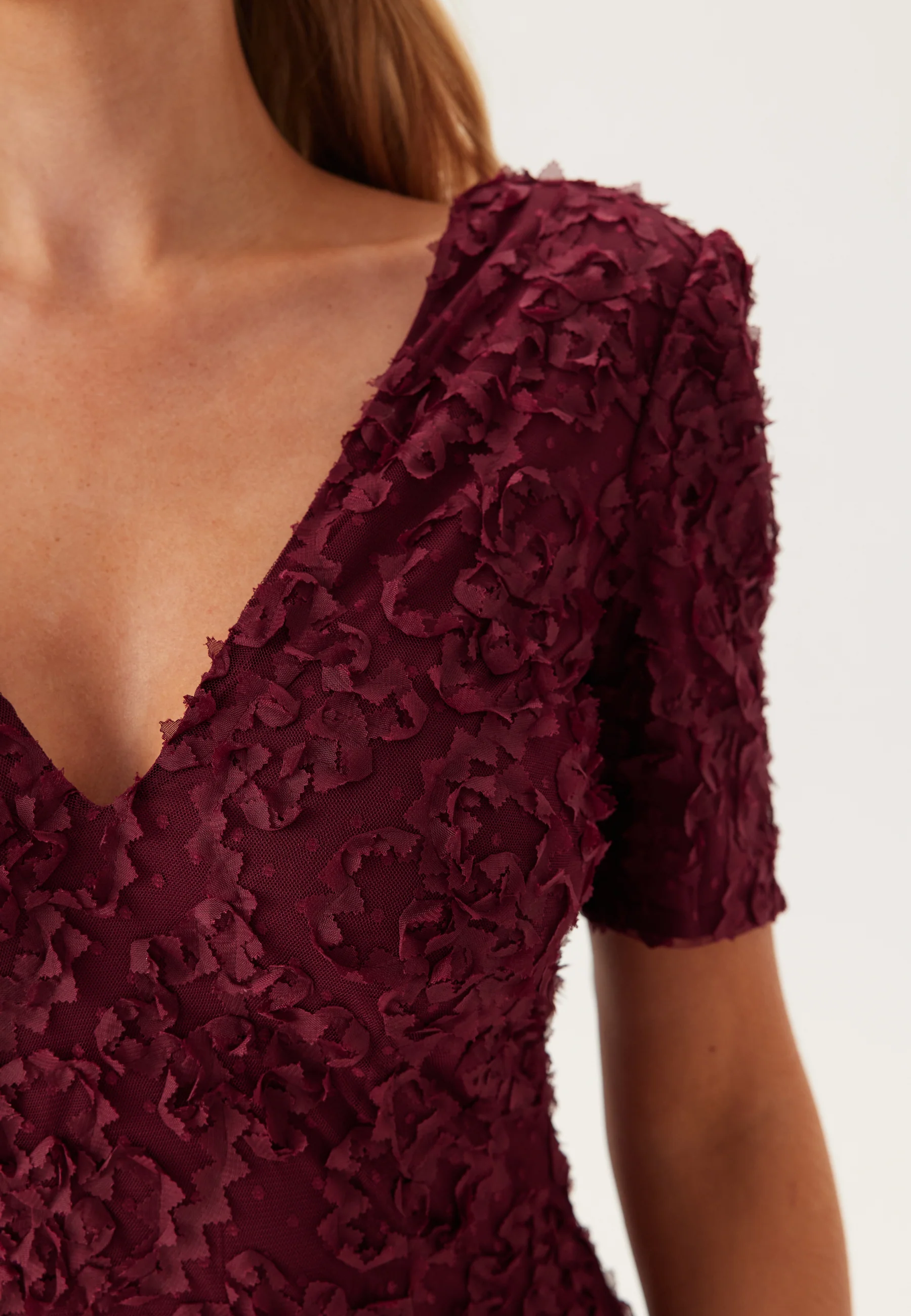Short Sleeve 3D Floral Gown - Image 5