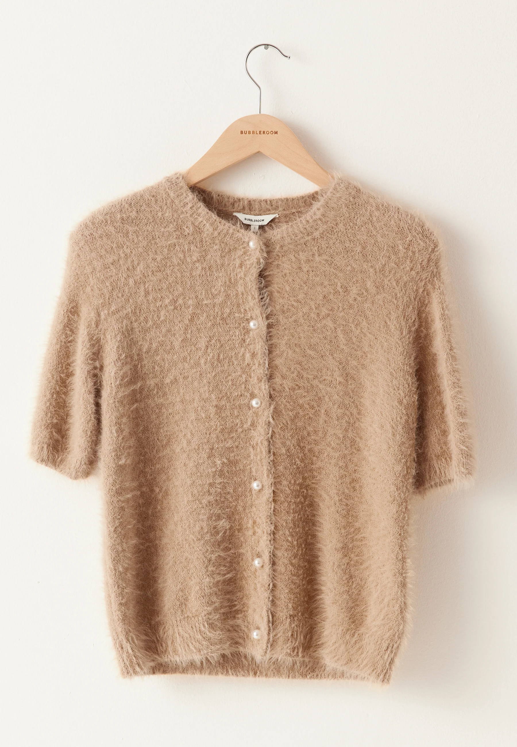 Short Sleeve Fluffy Knitted Cardigan - Image 6