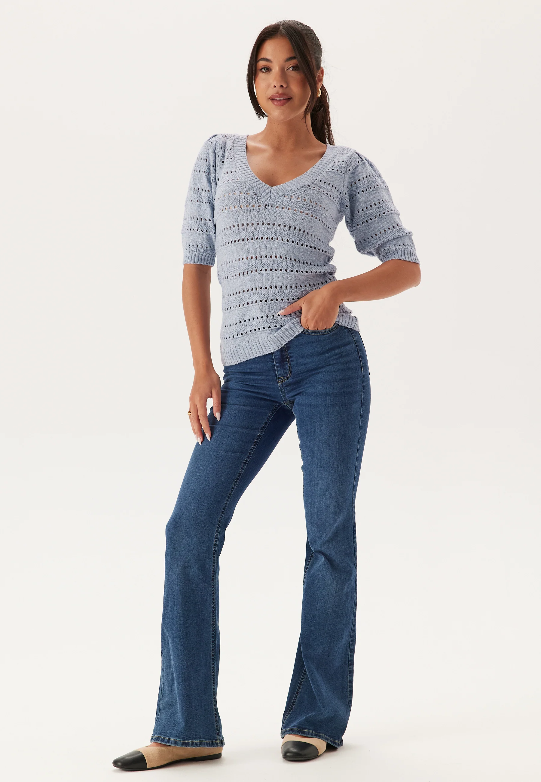 Short Sleeve Knit Sweater - Image 4