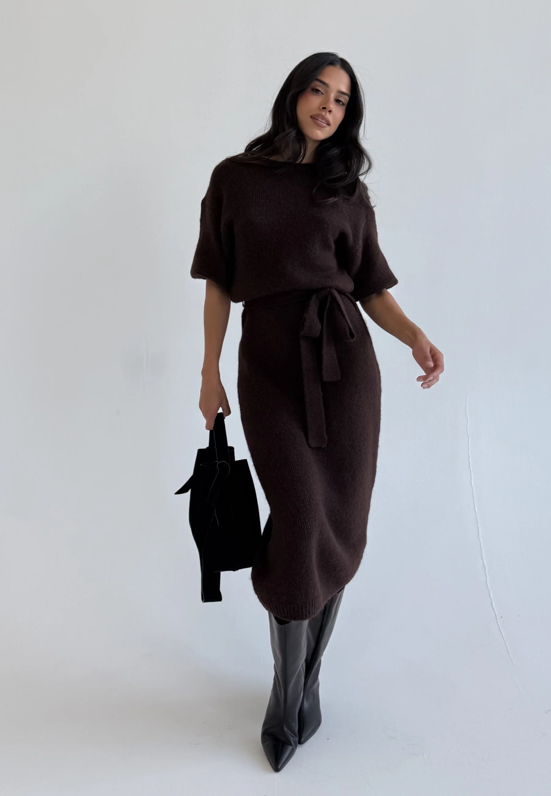 Short Sleeve Knitted Dress - Image 2