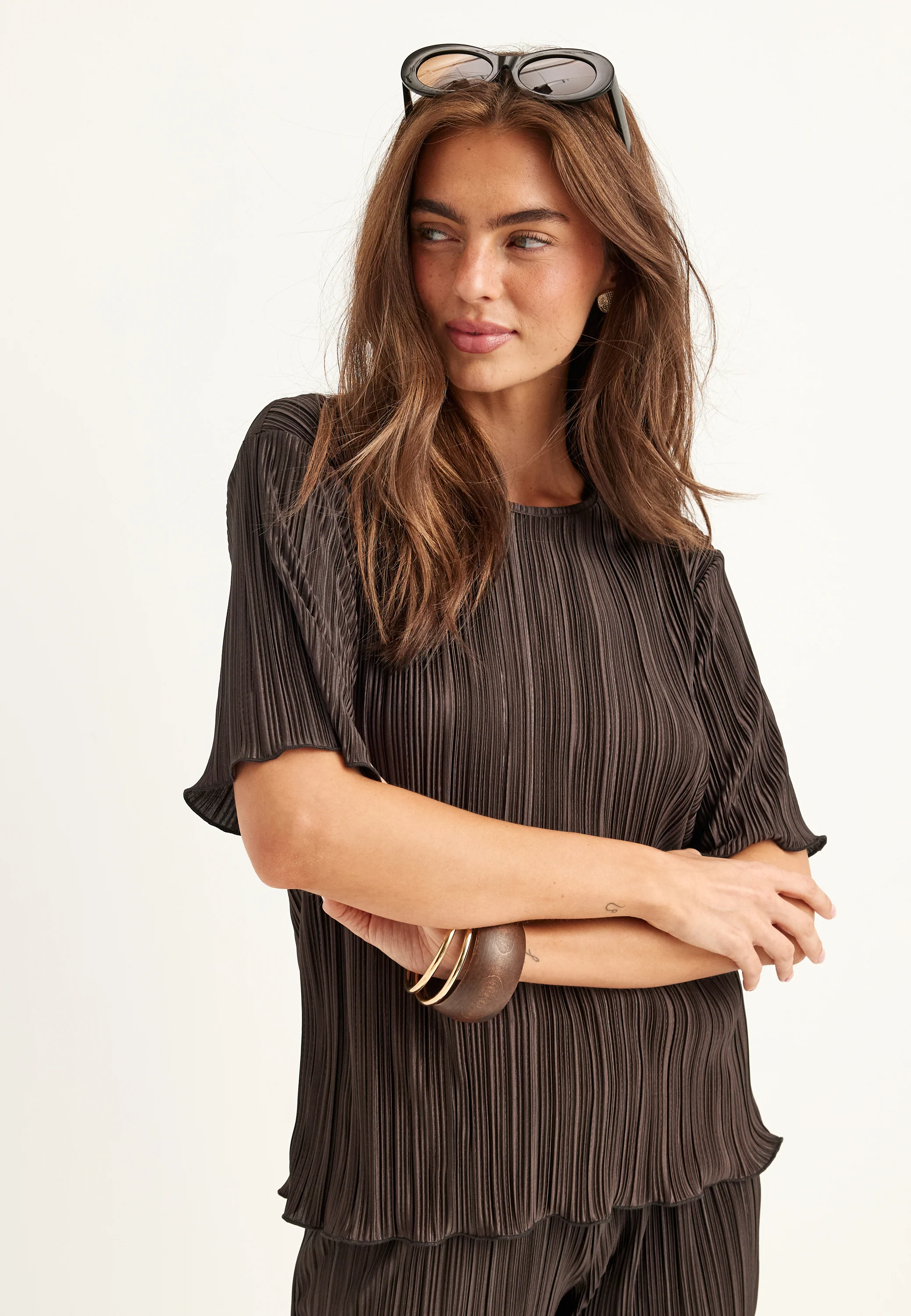 Short Sleeve Pleated Top