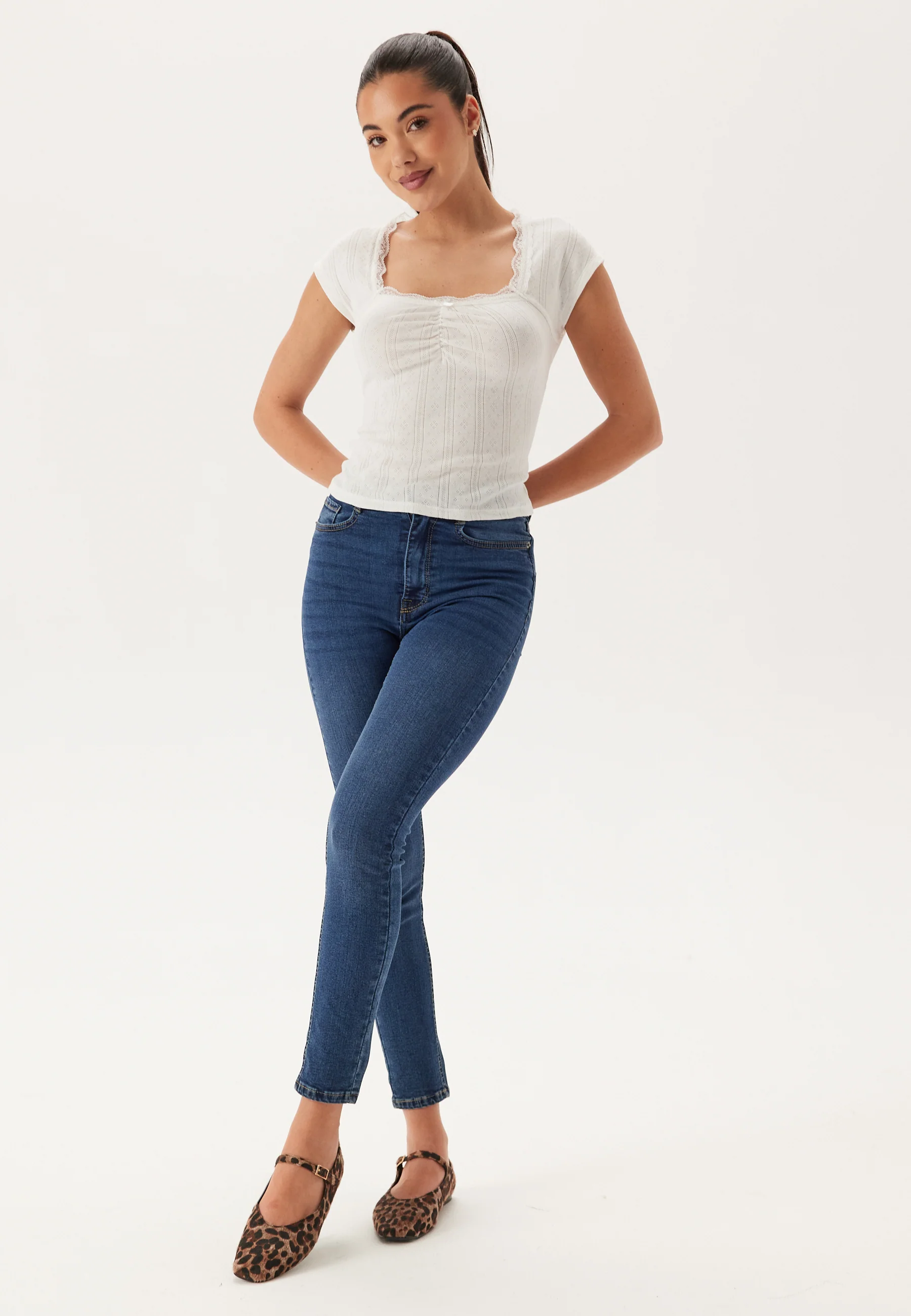 Short Sleeve Pointelle Top - Image 5