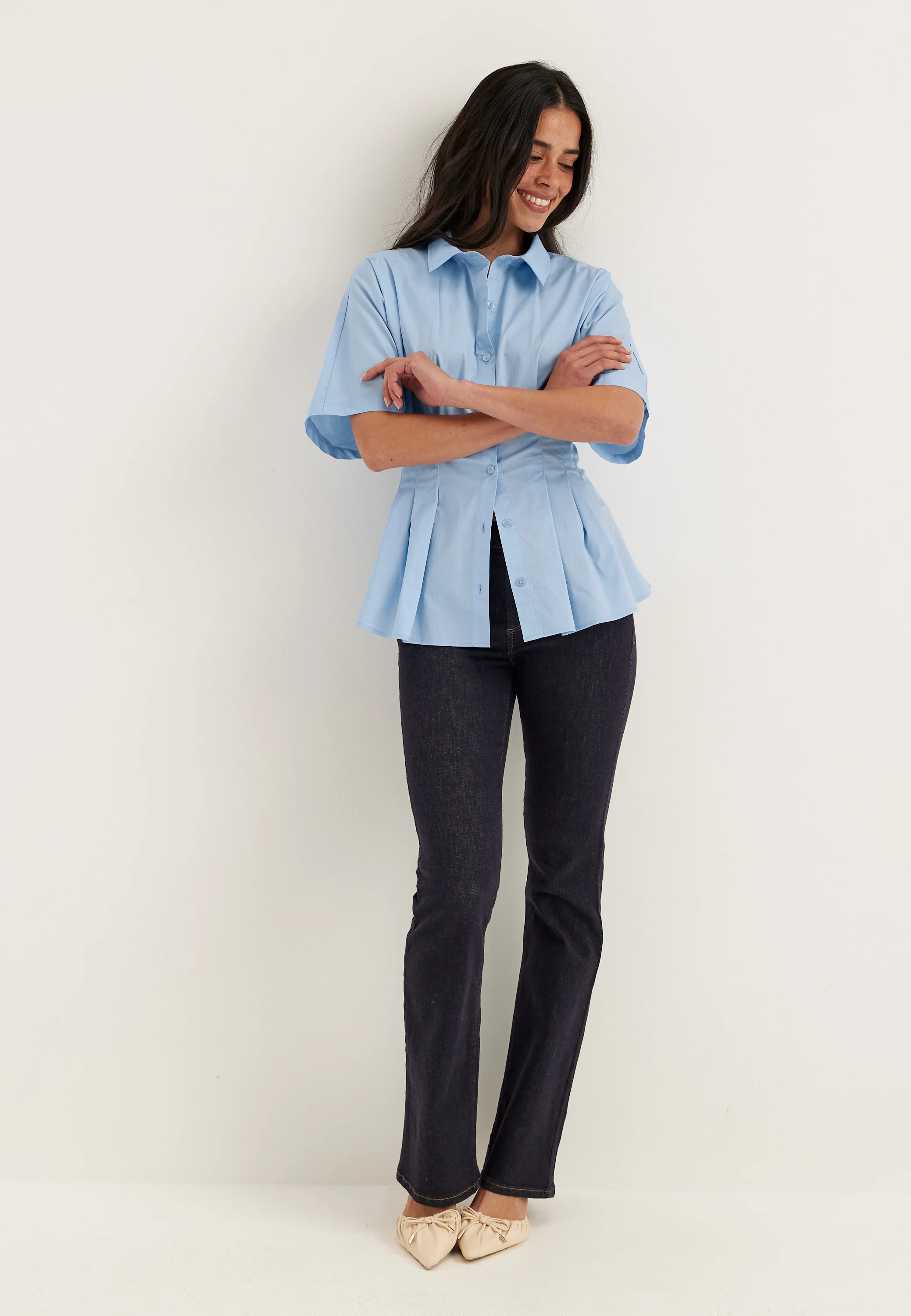 Short Sleeve Waist Shirt - Image 3