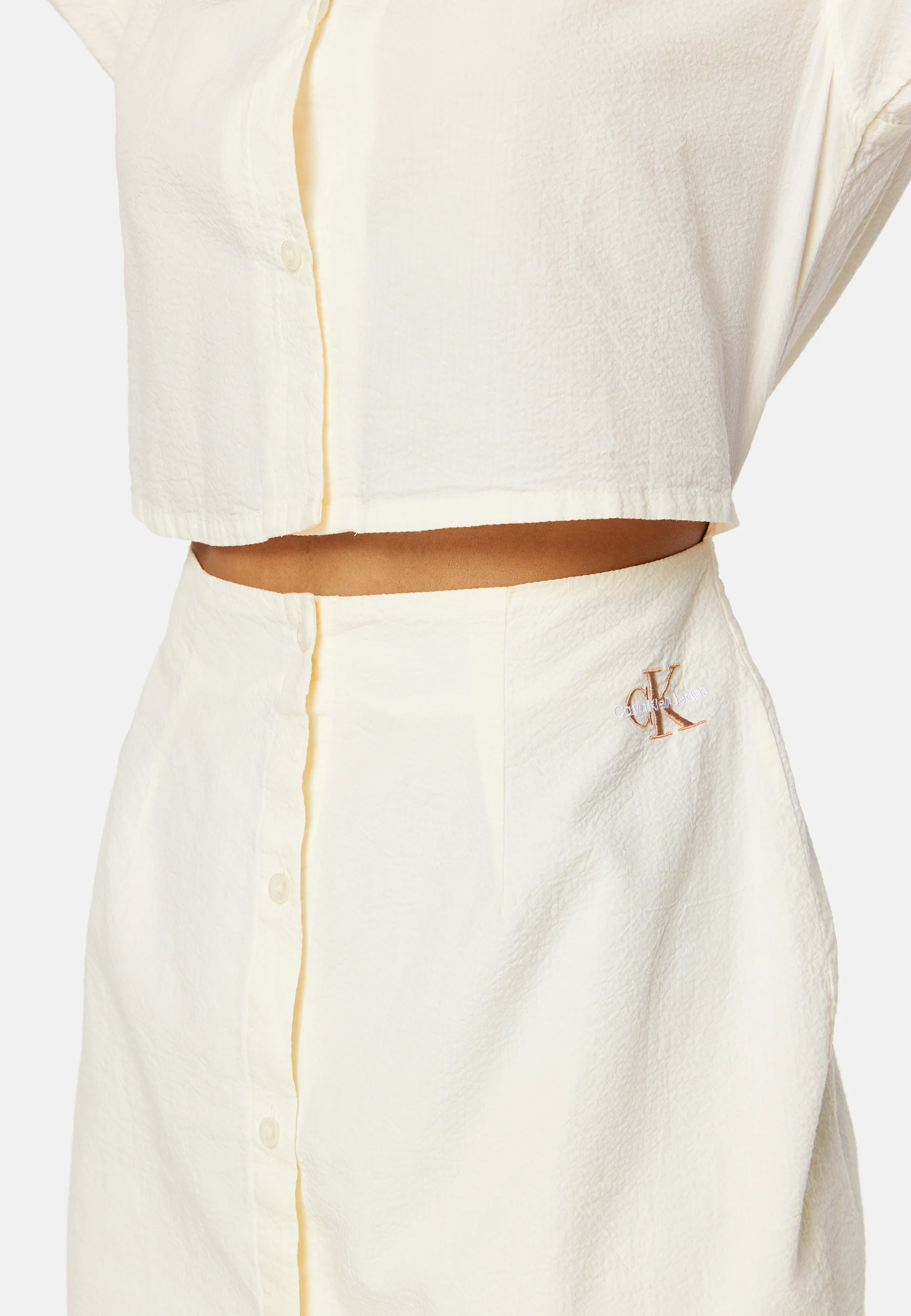 Short Sleeves Seersucker Dress - Image 4