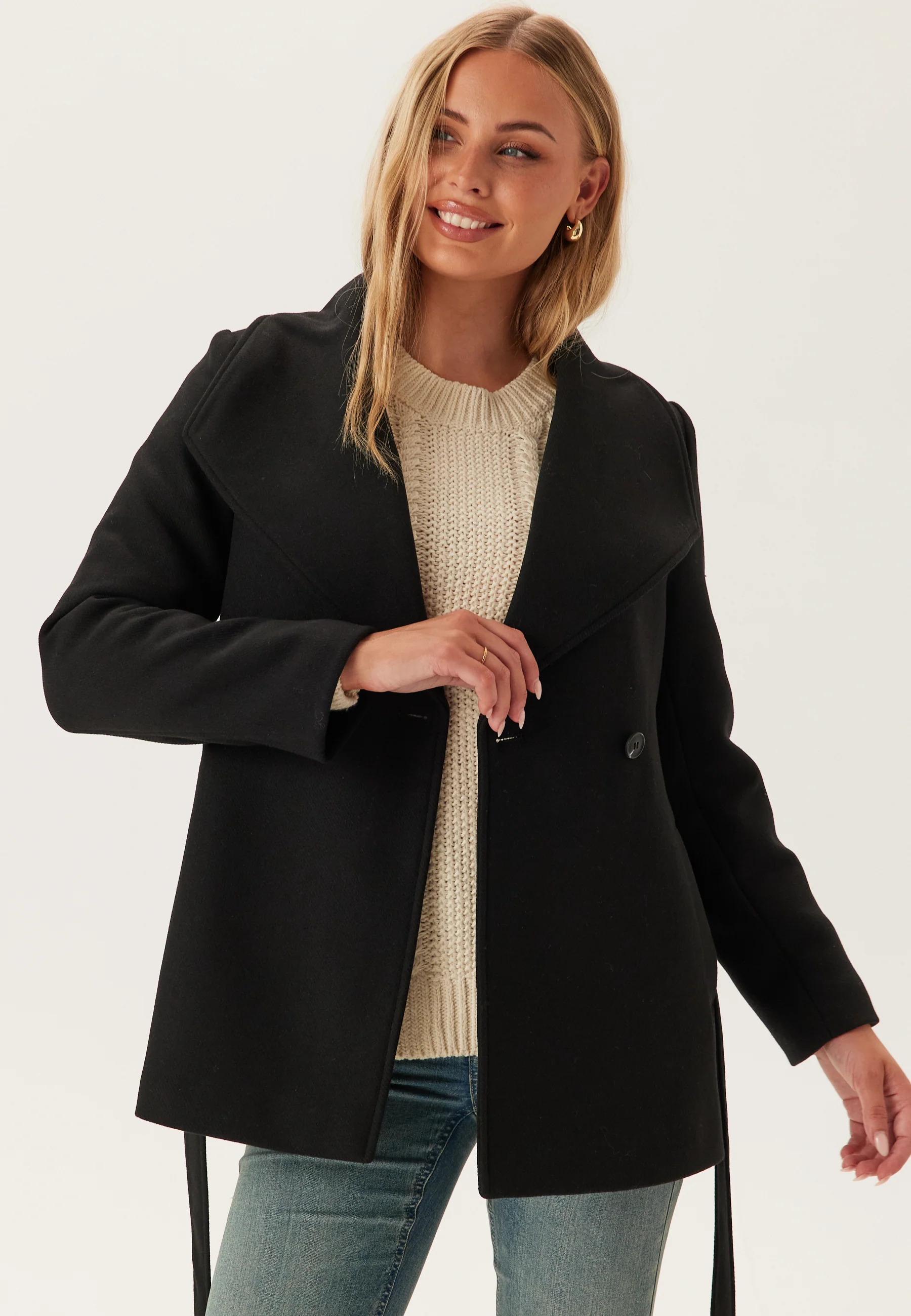 Short Wool Blend Coat - Image 4