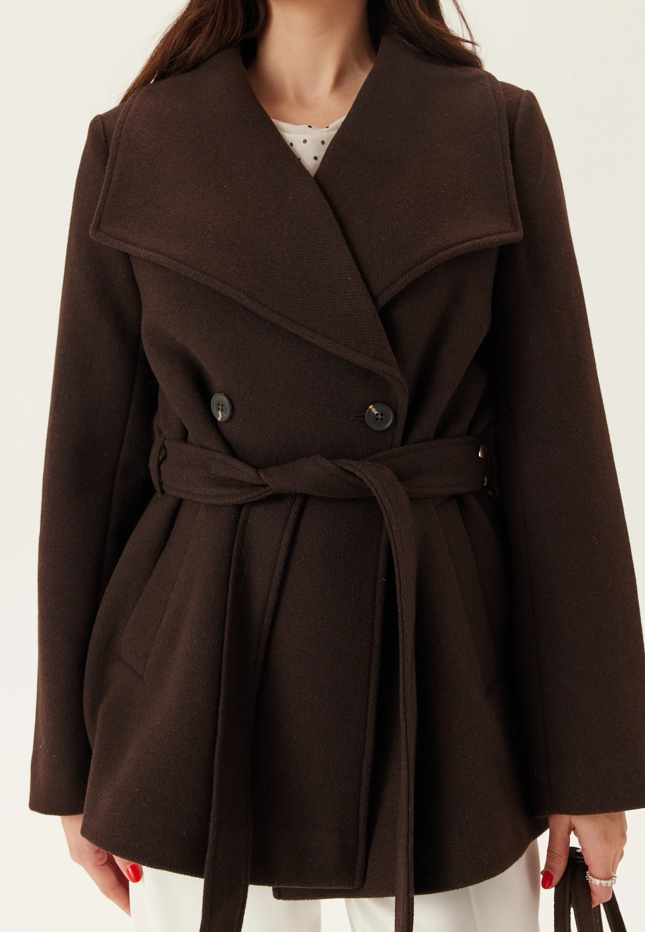 Short Wool Blend Coat - Image 4
