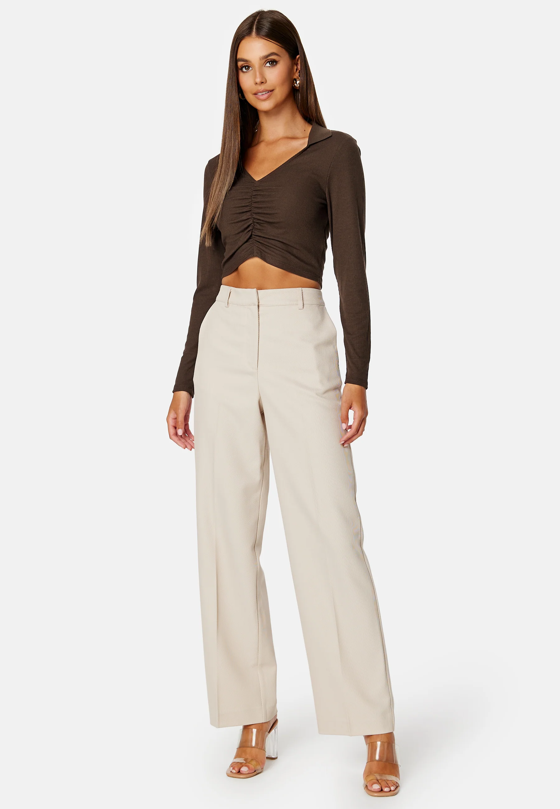 Siva L/S Collar Short Top - Image 2