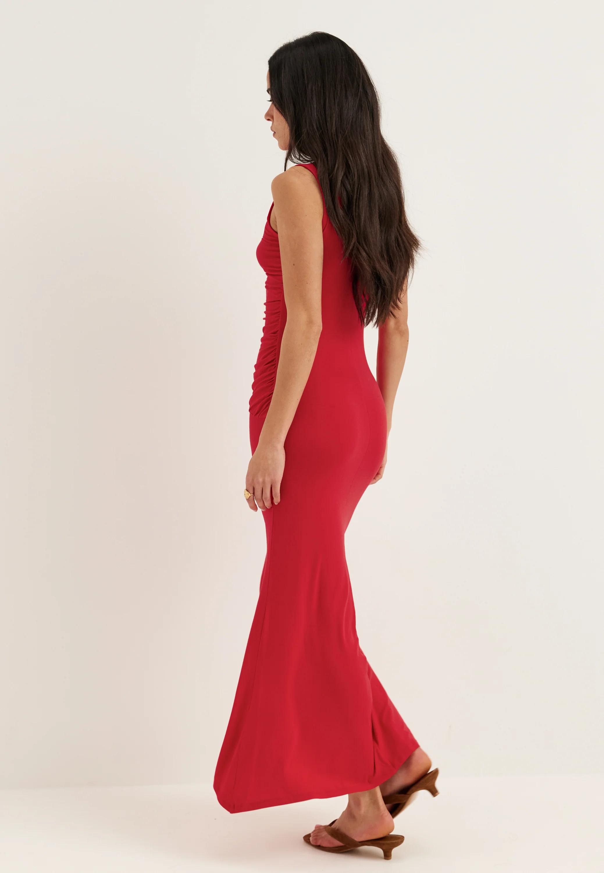 Sleeveless Ruched Maxi Dress - Image 5