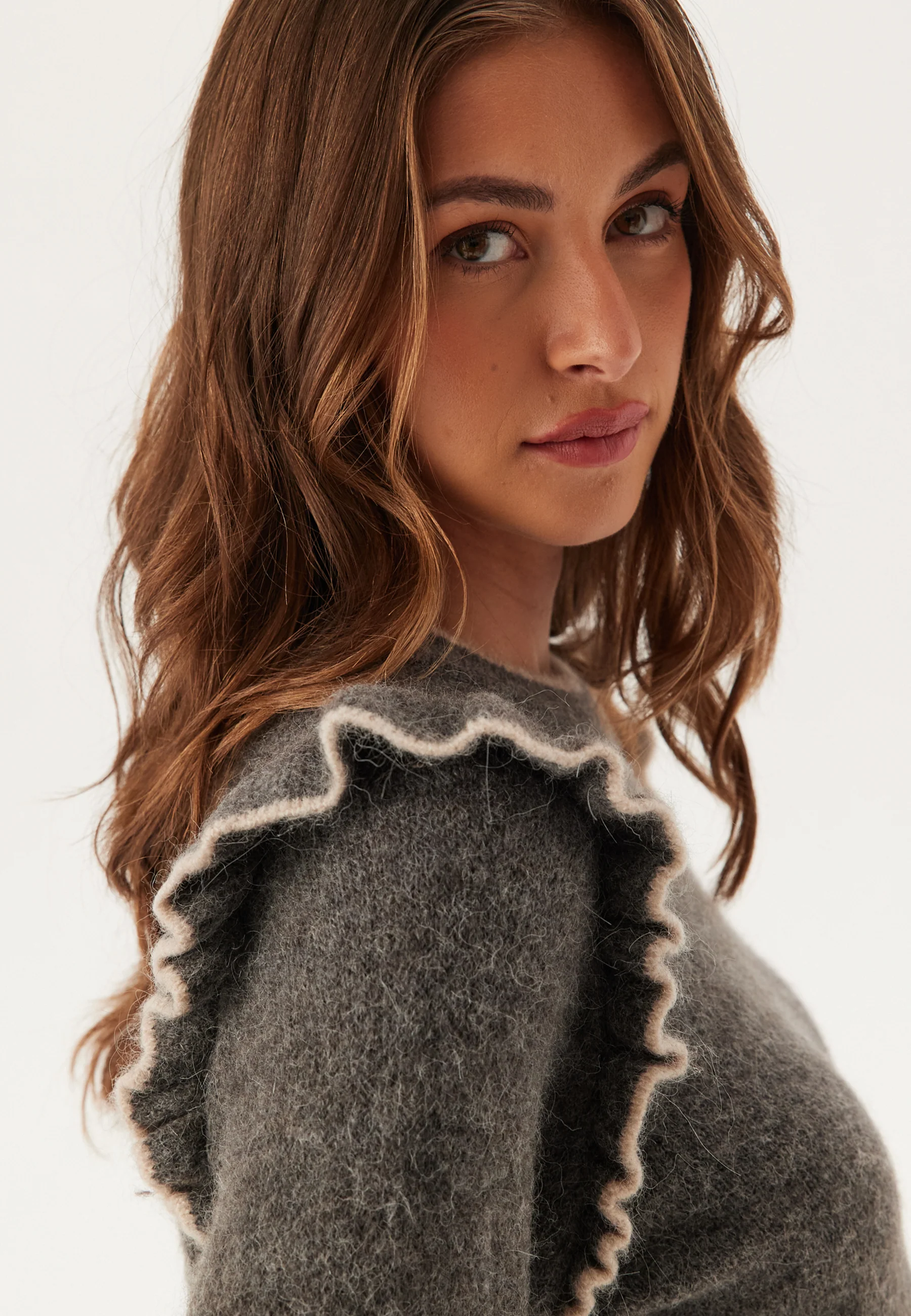 Slfalva Frills Ls Knit O-neck - Image 4