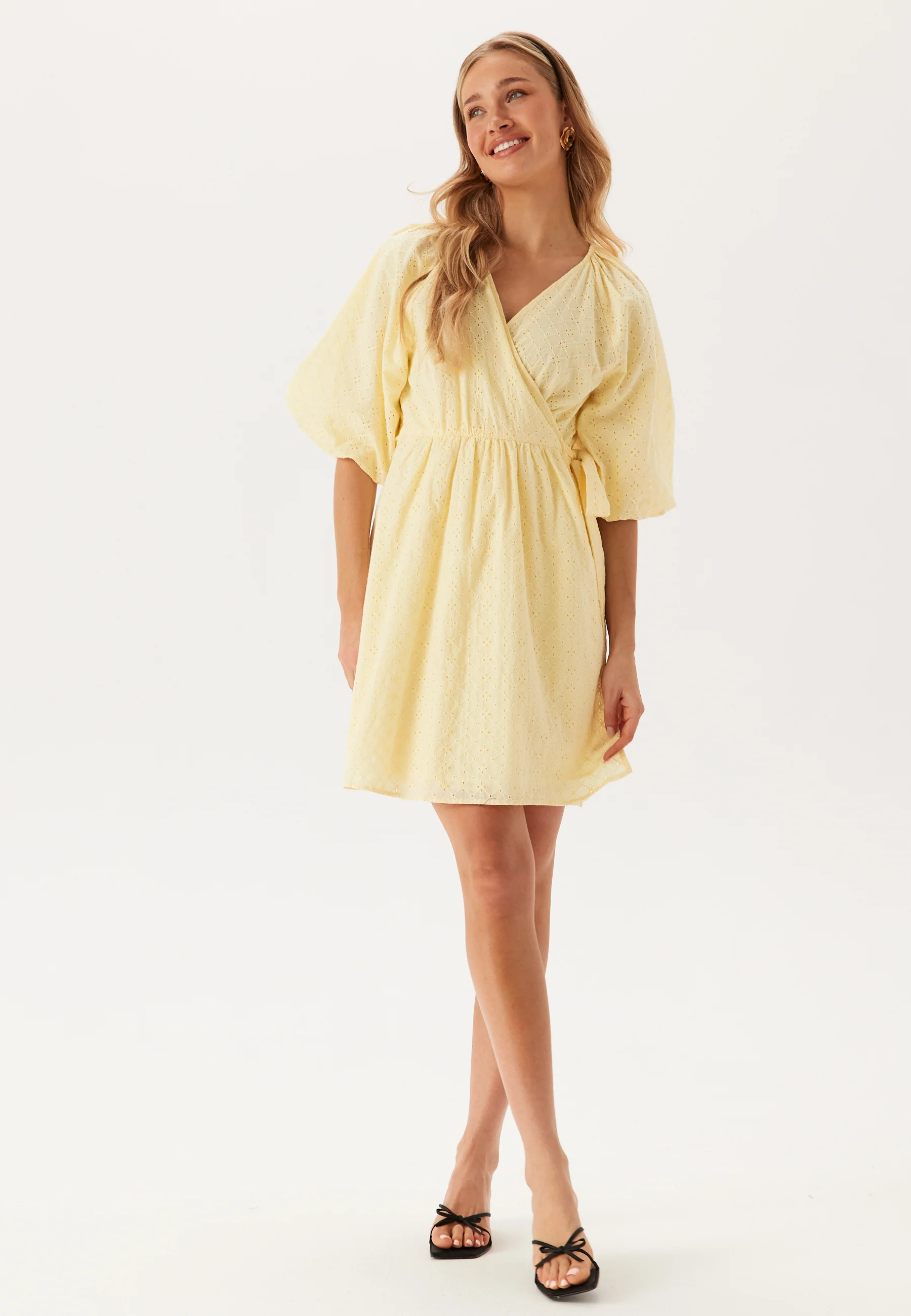 Slfhannah 2/4 Short Wrap Broderi Dress - Image 3