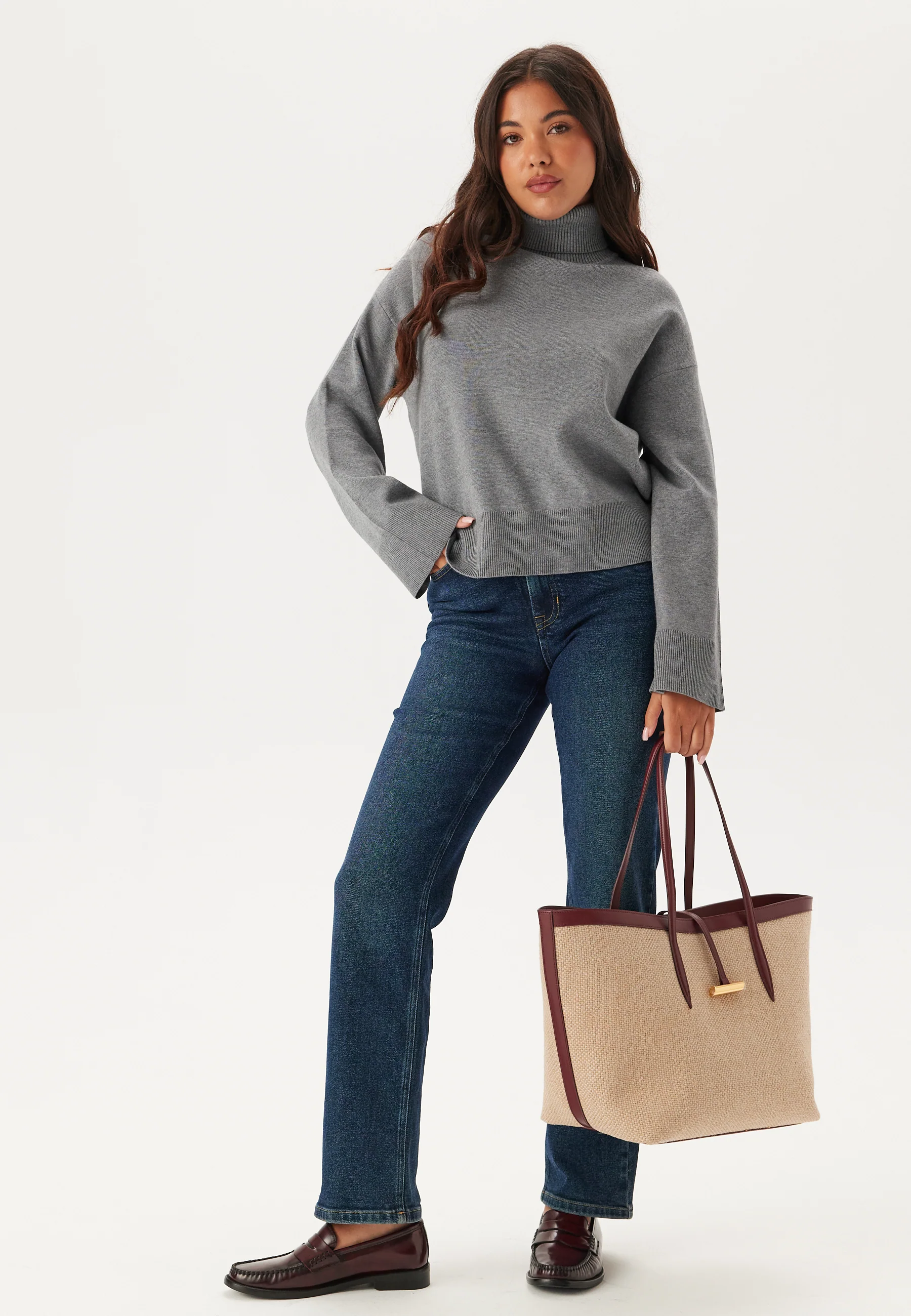 Slfkamma Ls Knit Roll Neck Noo - Image 4