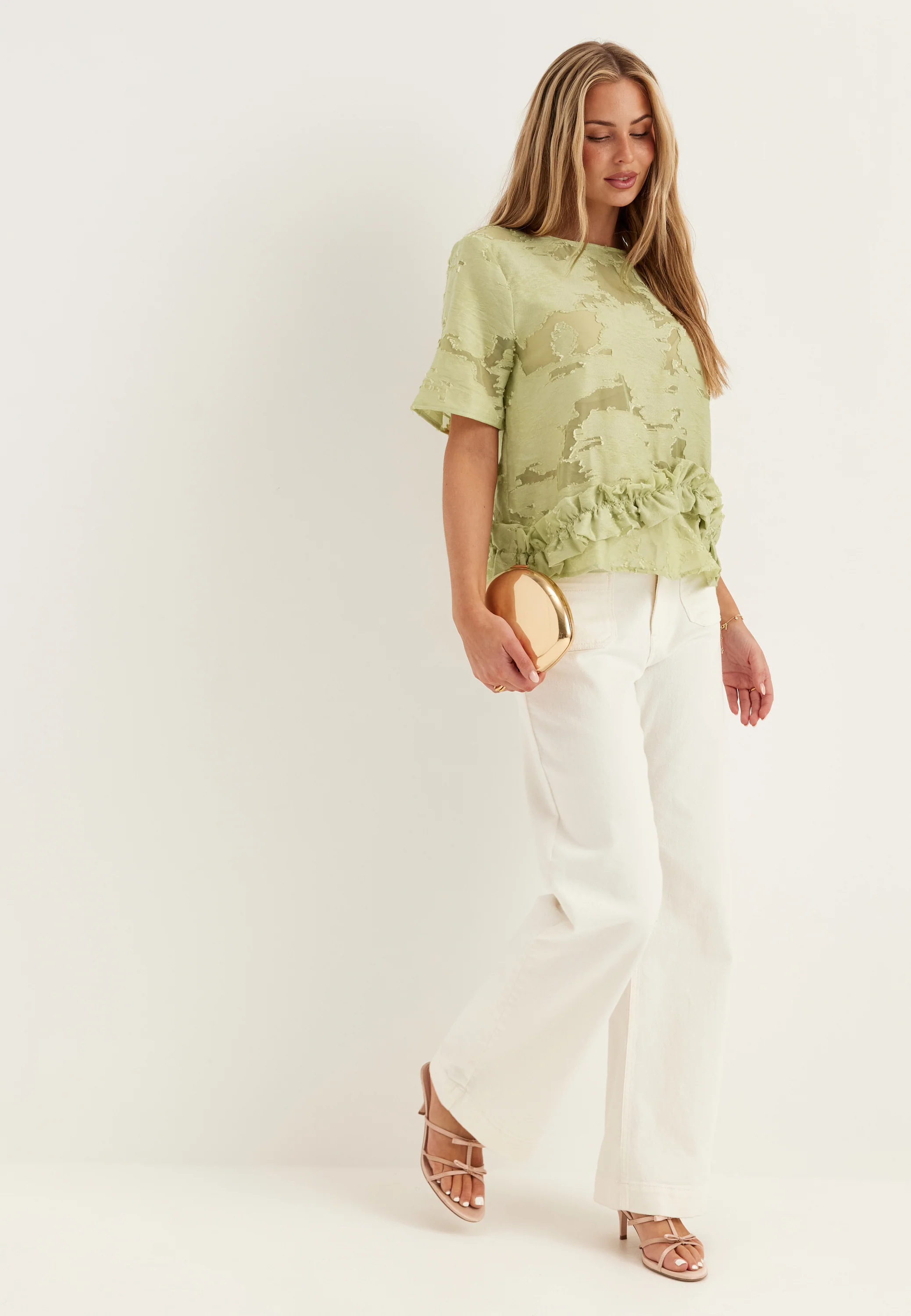 Slflina Relaxed 2/4 RUFFLE TOP - Image 3