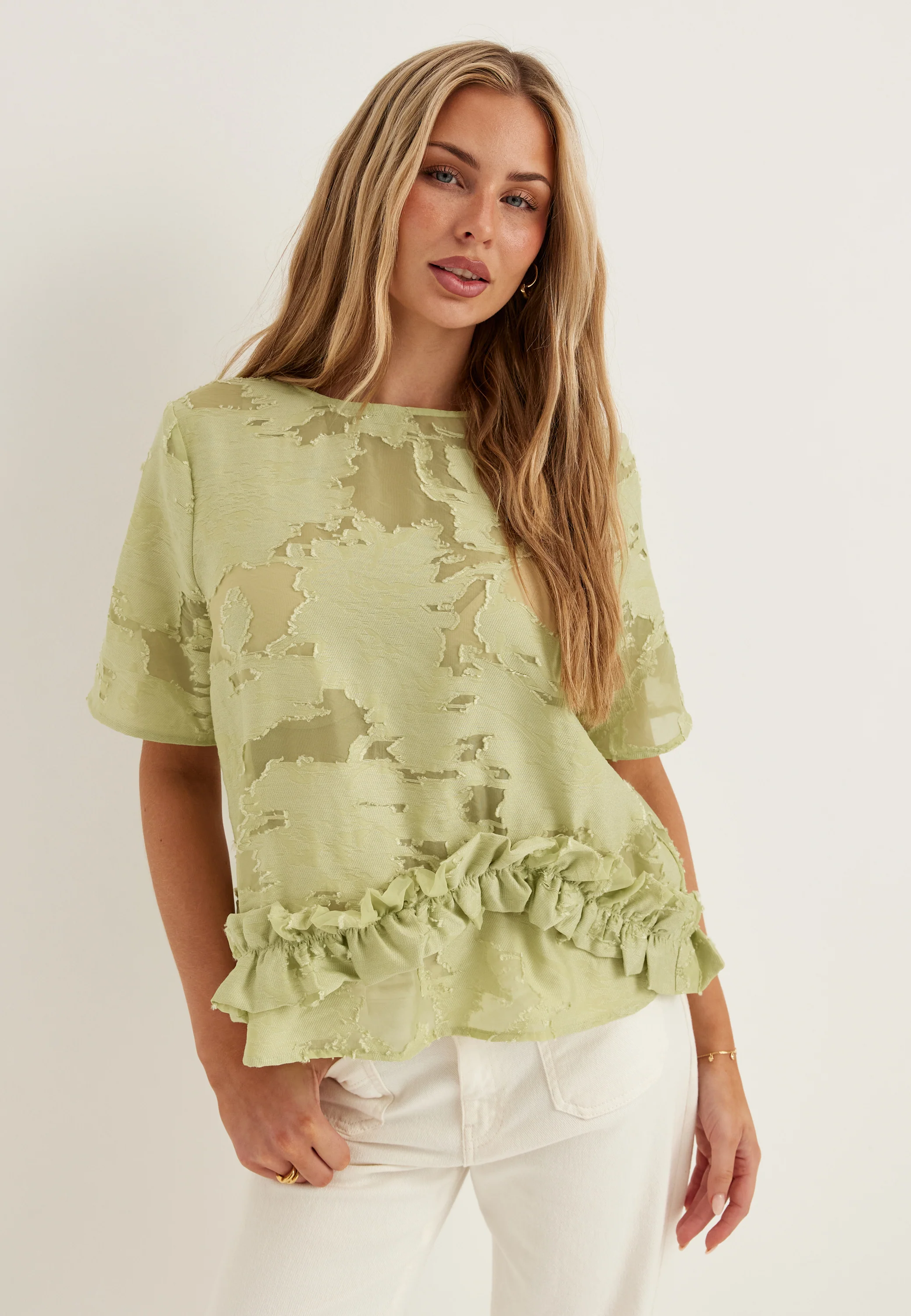 Slflina Relaxed 2/4 RUFFLE TOP - Image 4