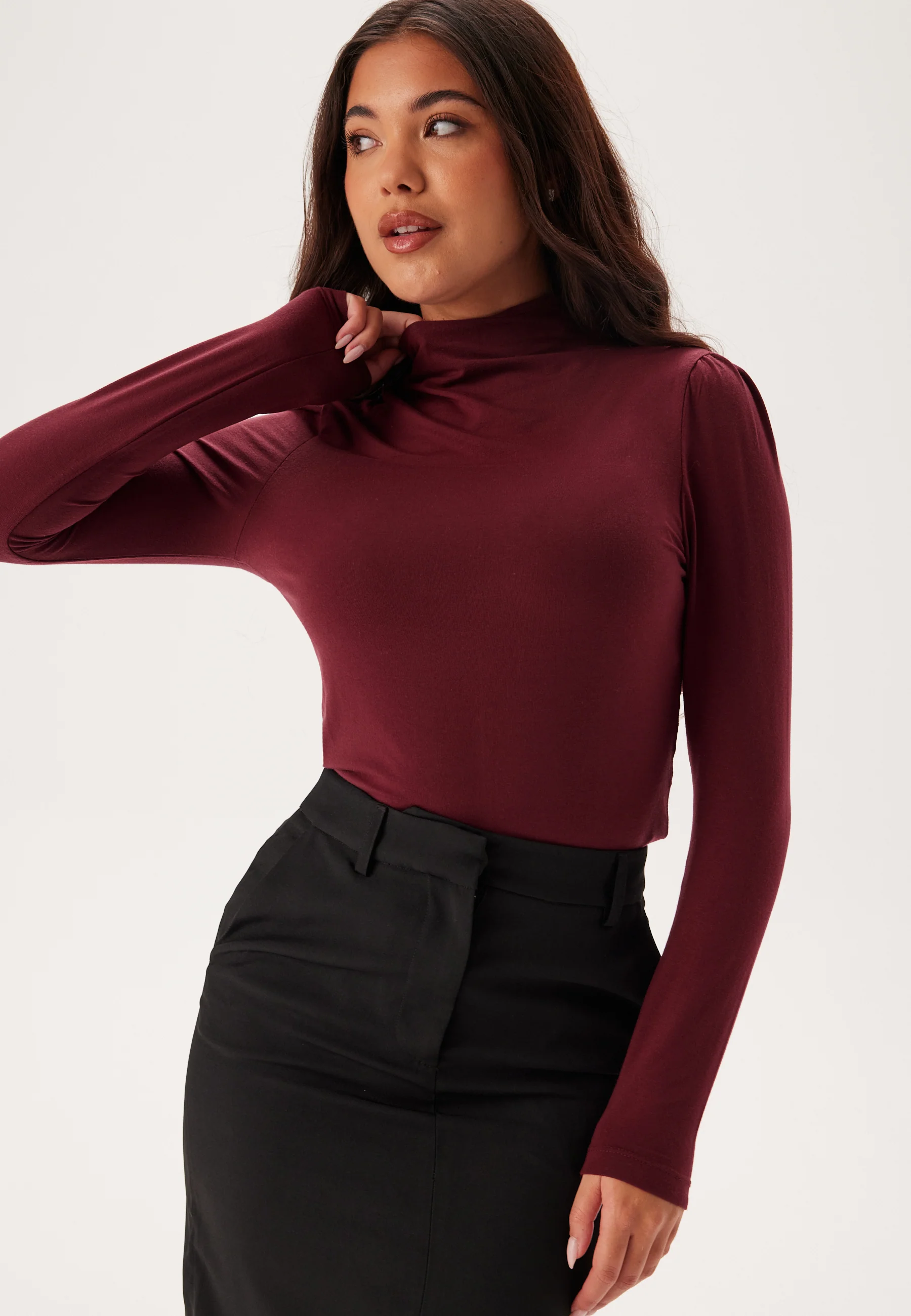 Slfmanja Ls Drapey High Neck T