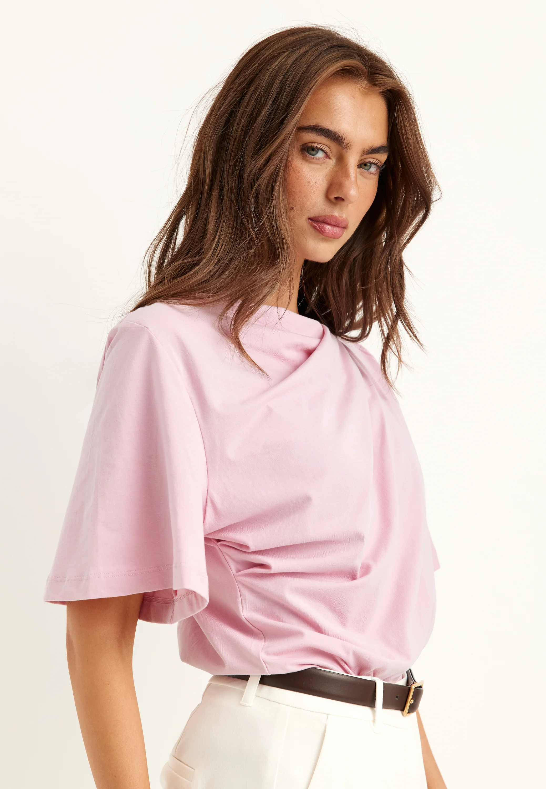 Slfoline Light Ss Draped Neck - Image 2