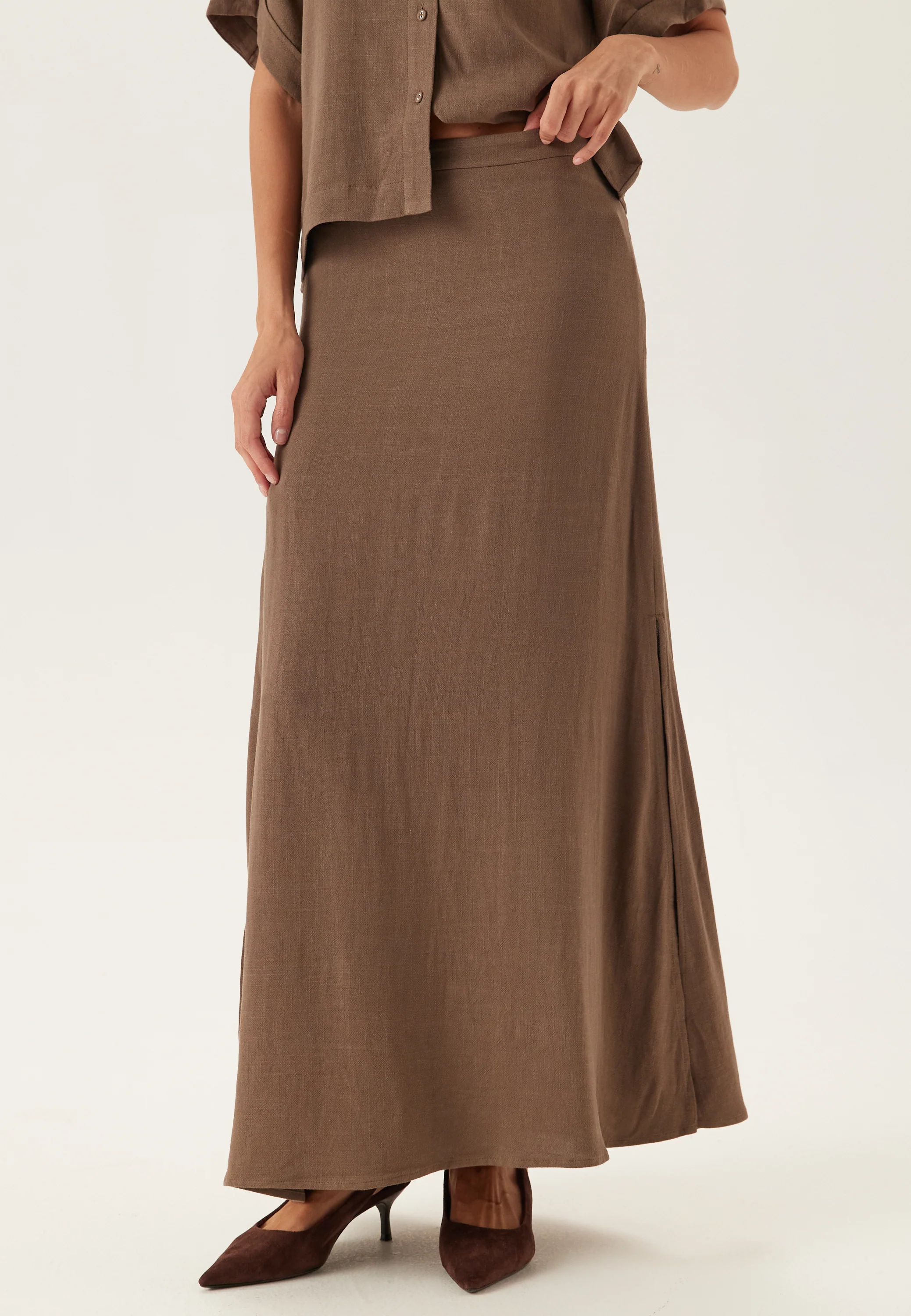 Slfviva Hw Ankle Linen Blend Skirt - Image 2