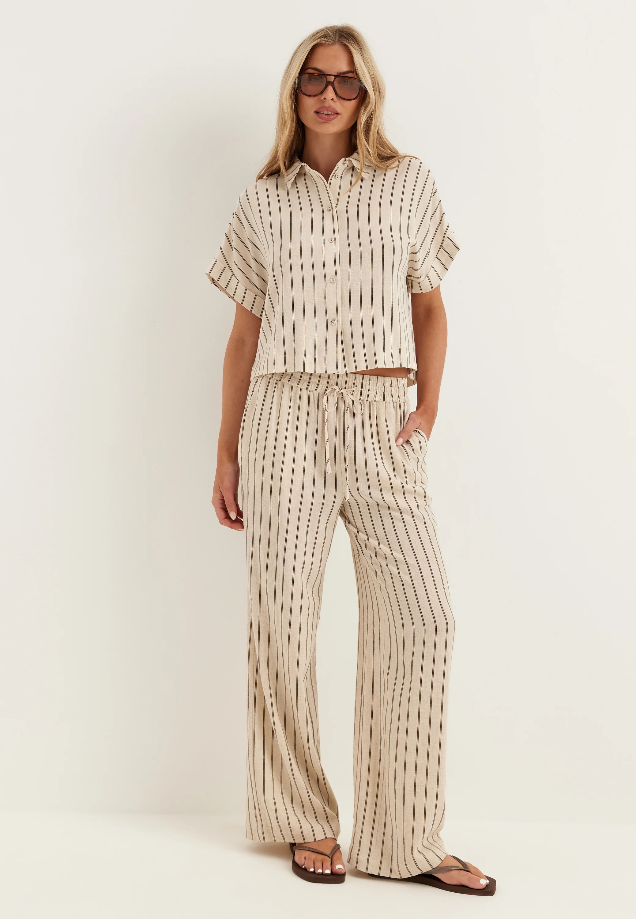 Slfviva Ss Striped Cropped Sunshirt - Image 3