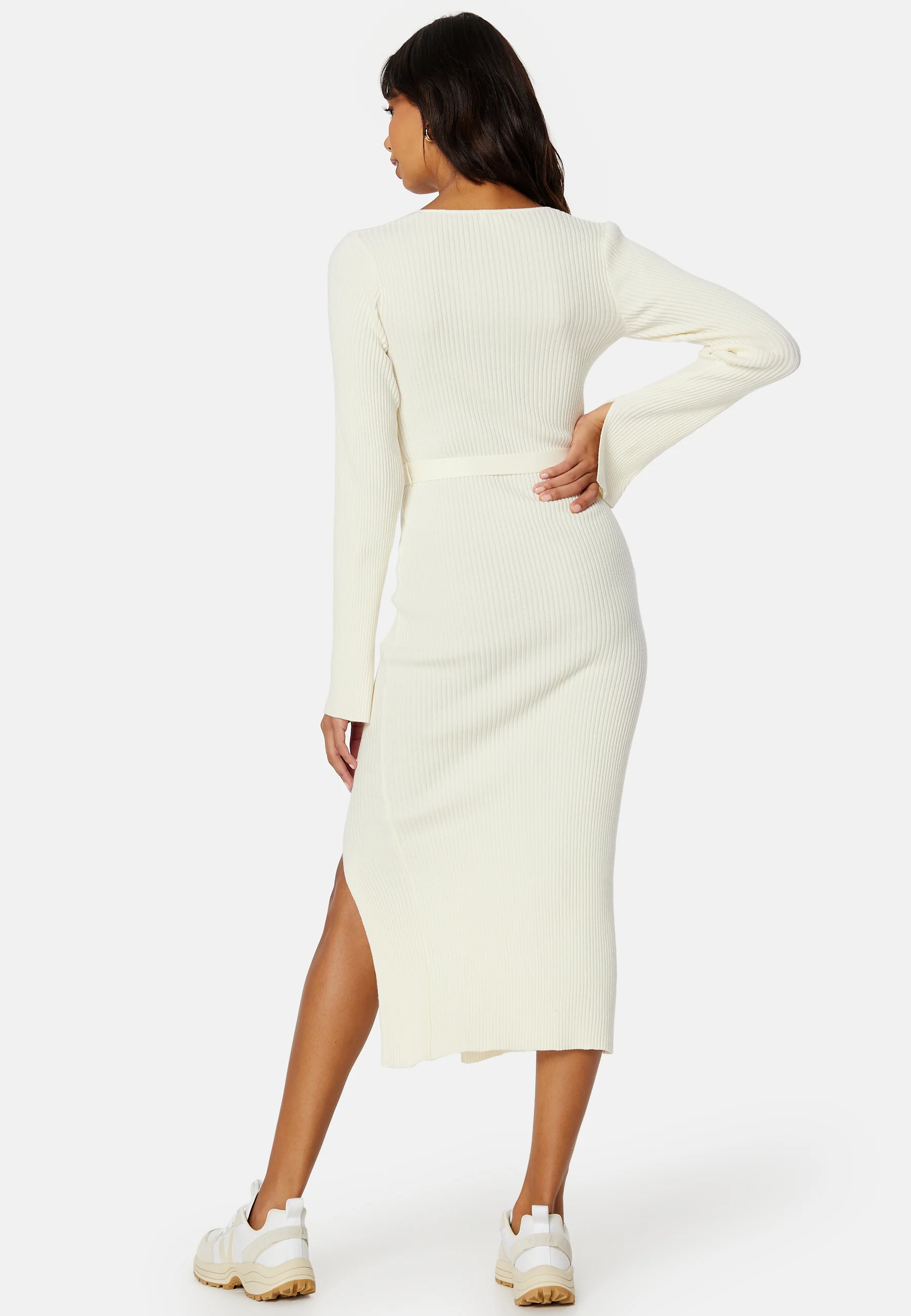 Slit Knitted Midi Dress - Image 10