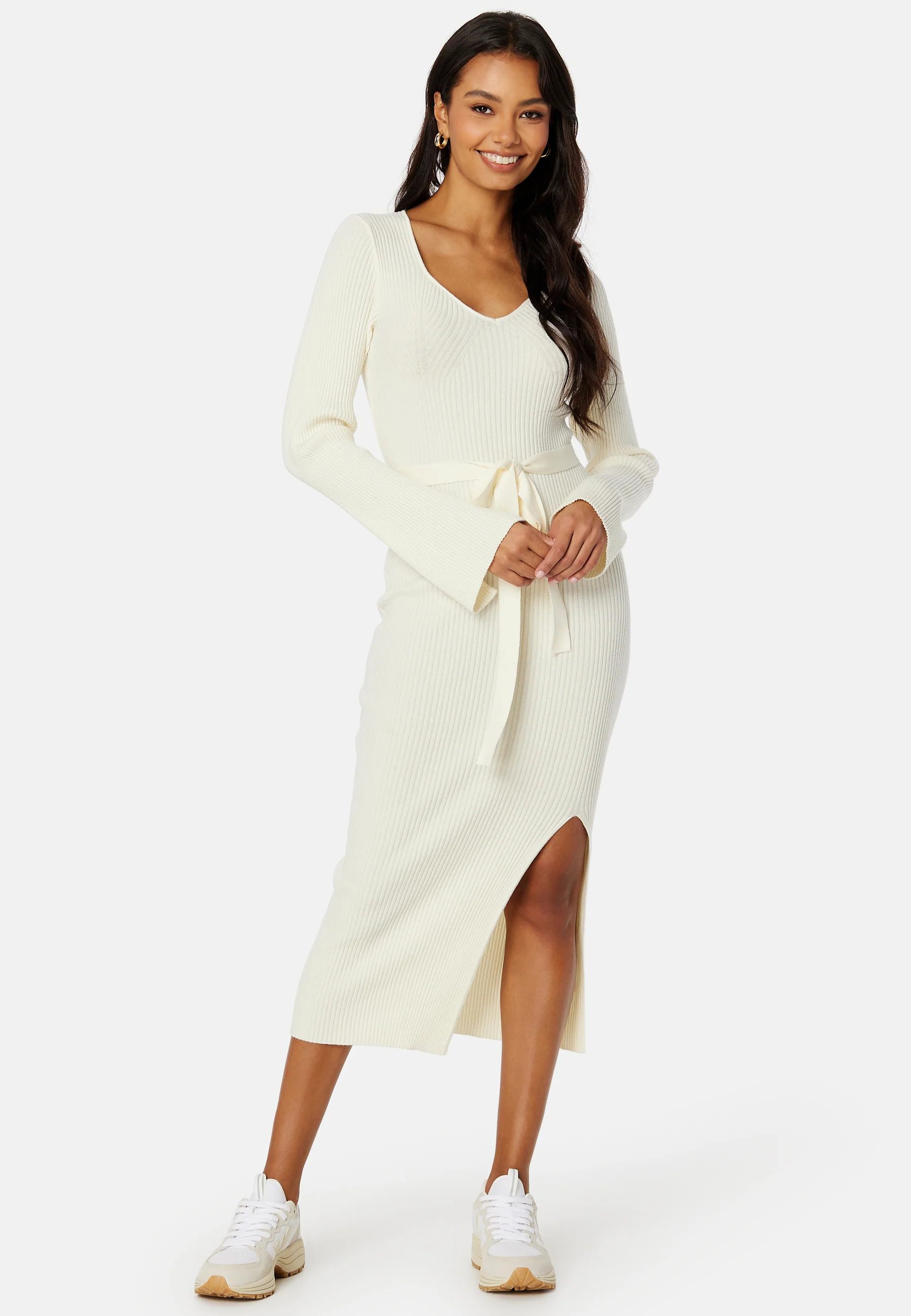Slit Knitted Midi Dress - Image 8