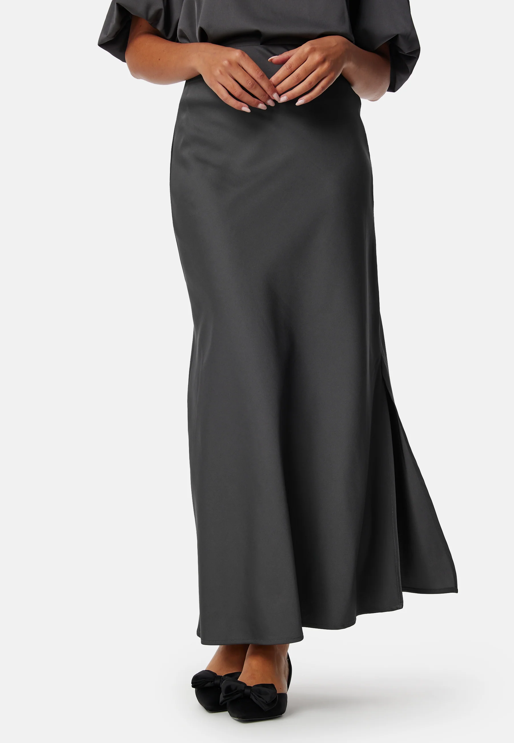 Slit Satin Maxi Skirt - Image 2
