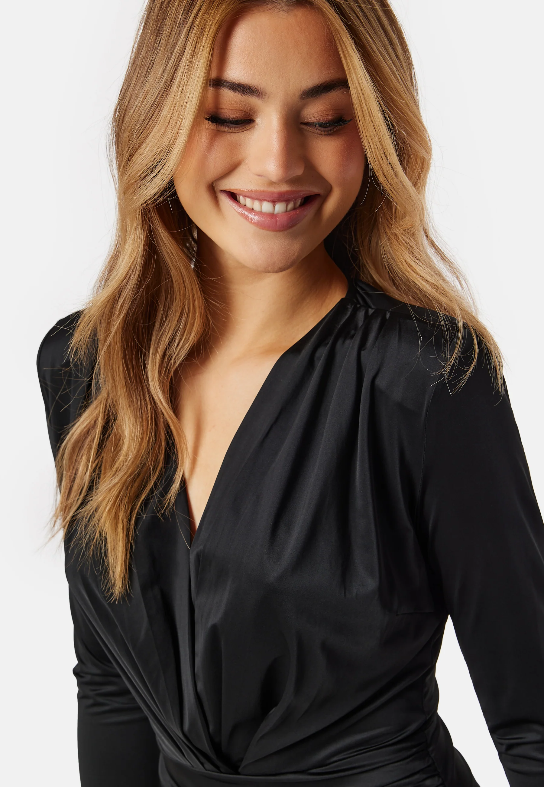 Slit V-neck stretchy gown - Image 4