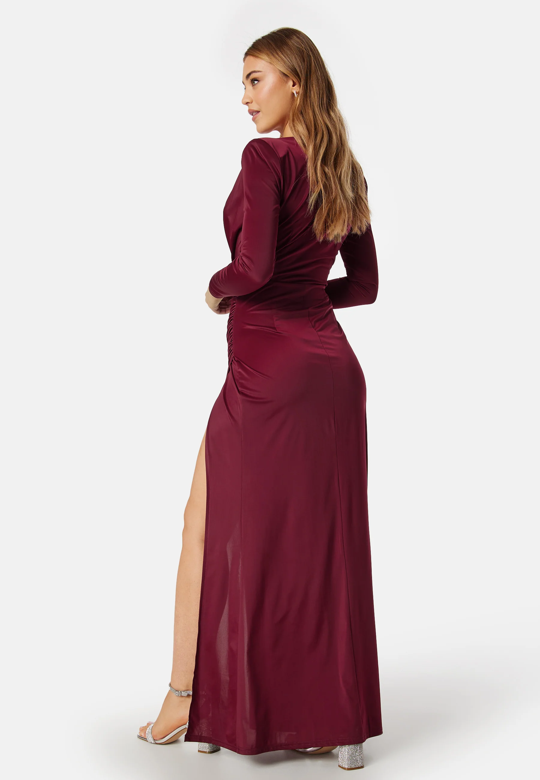 Slit V-neck stretchy gown - Image 2