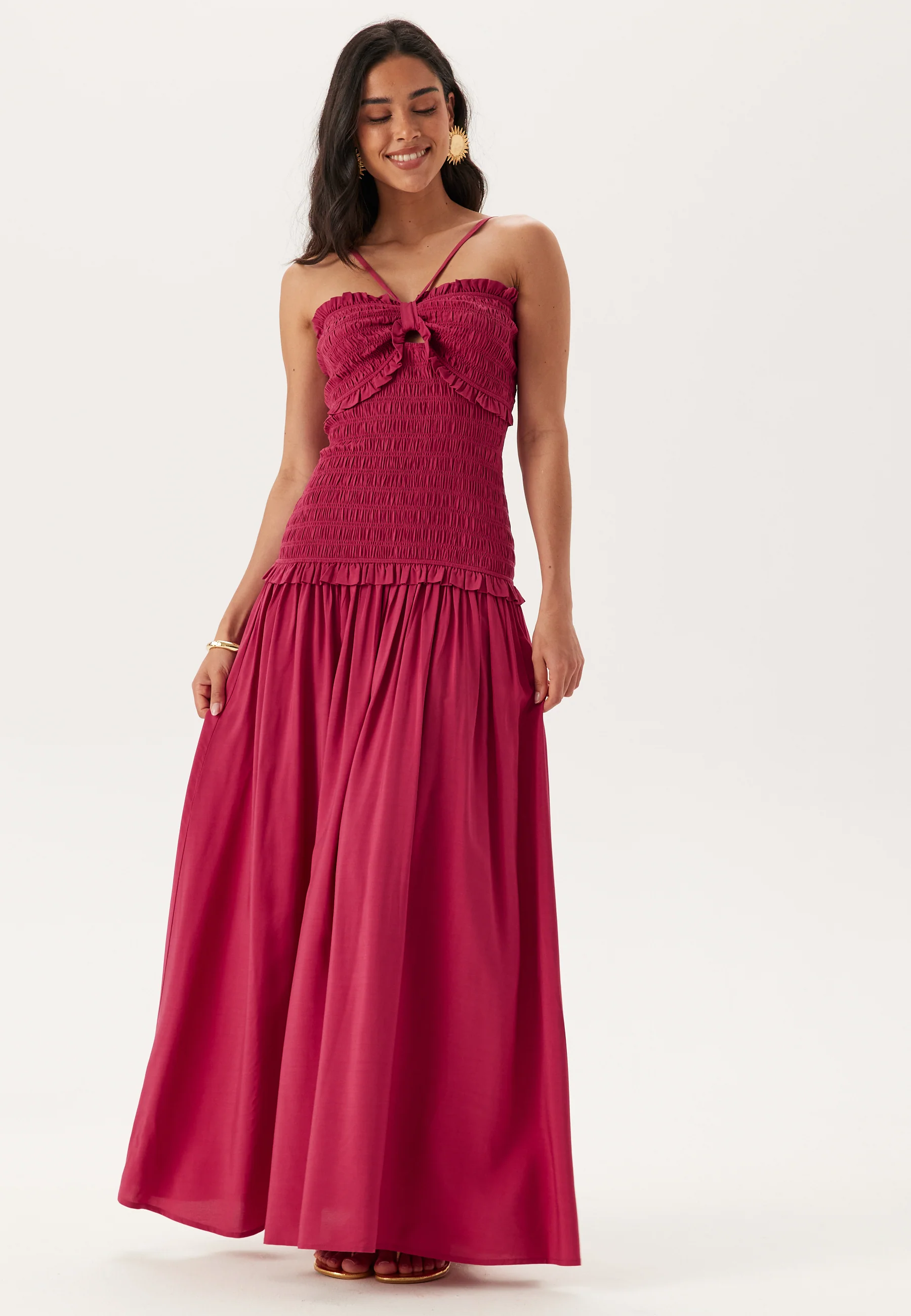 Smock Bodice Ankle Dress - Image 3